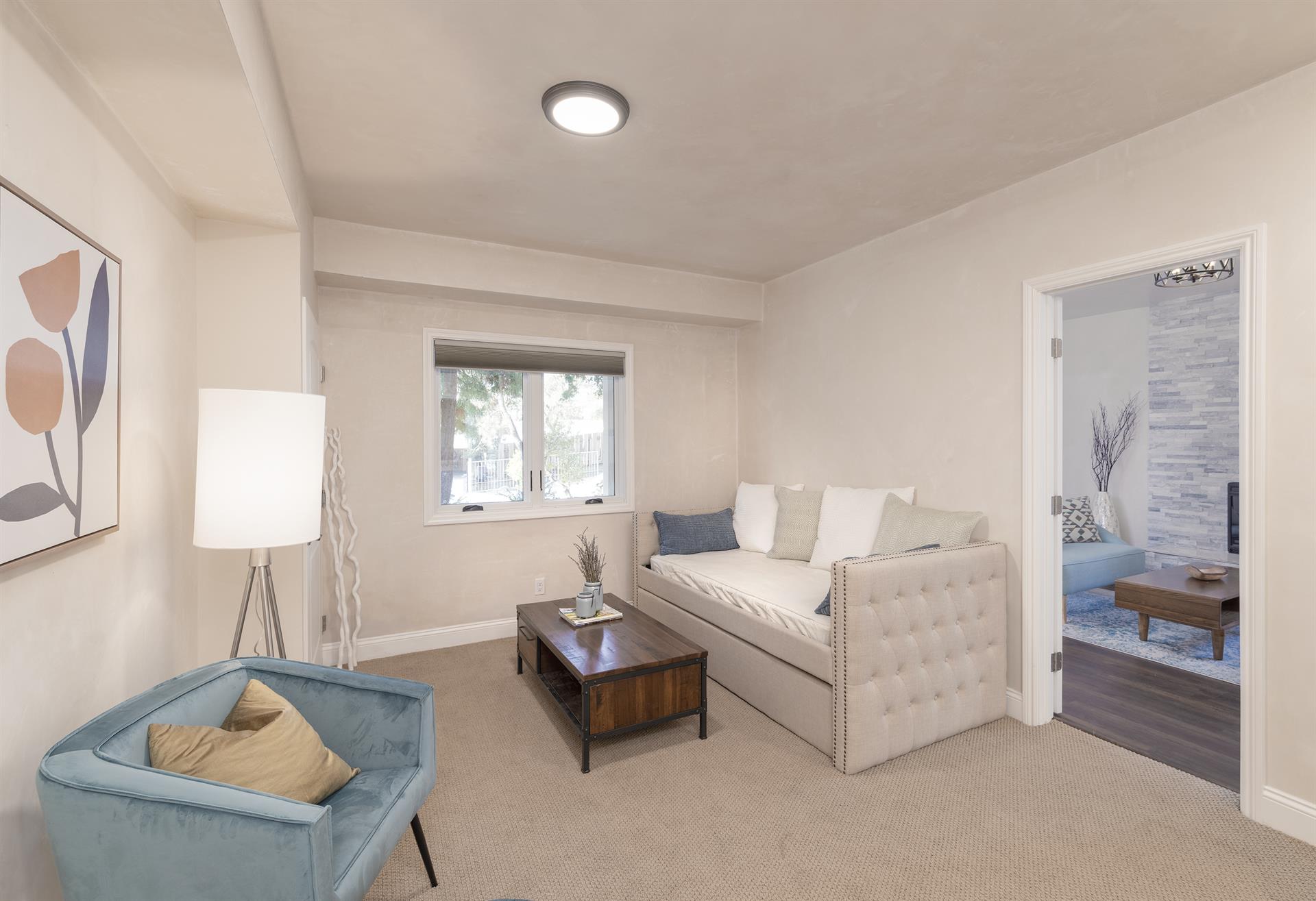 Lower Level Family Room  Twin Daybed with a Twin Trundle