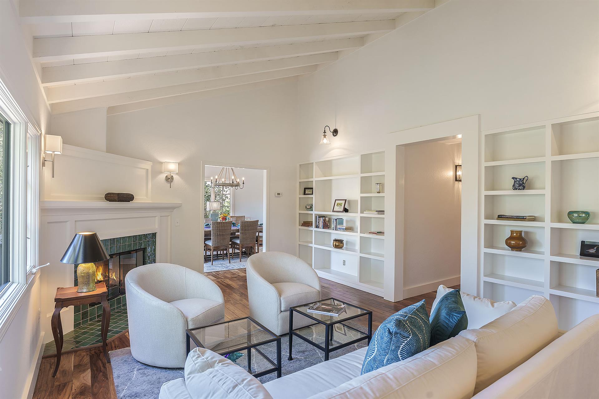 Living Room with a Fireplace