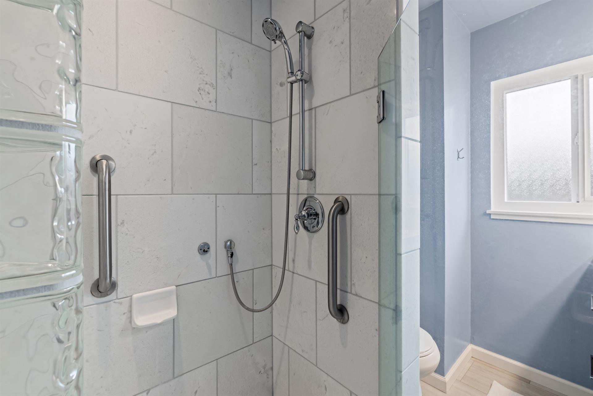 Hall Bathroom has a Shower