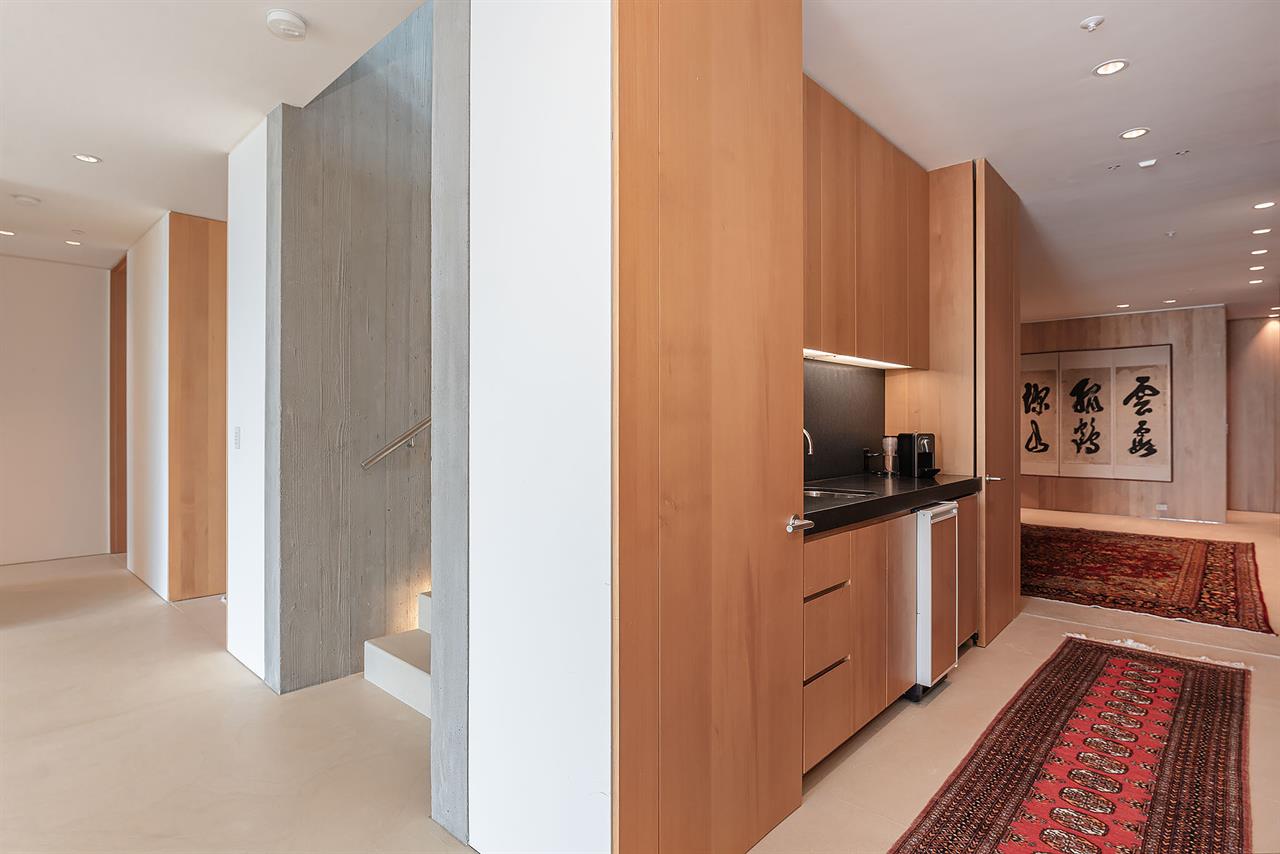 Theater Room Wet Bar  Ice Maker, Microwave and Toaster Oven