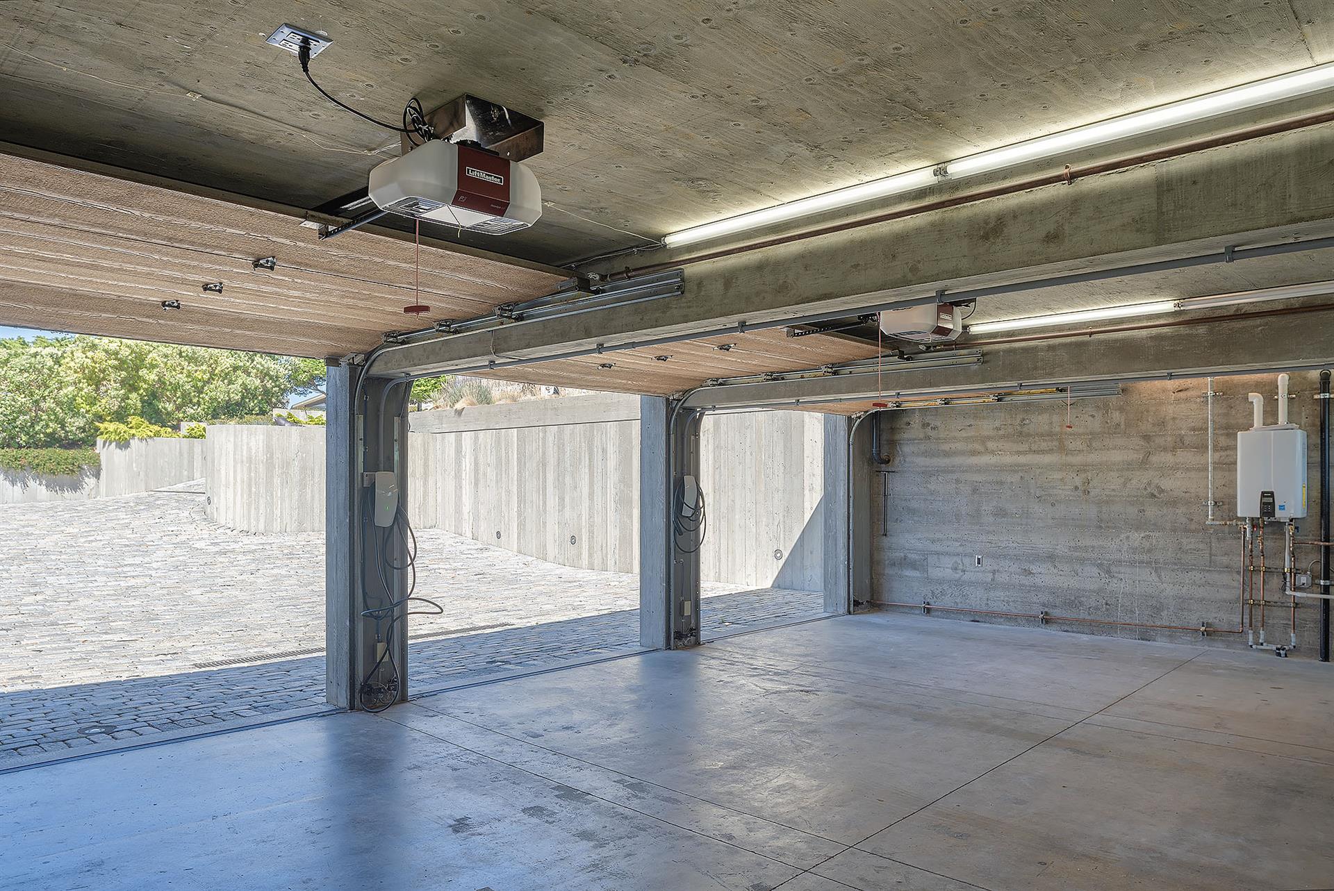Garage has Two EV Chargers