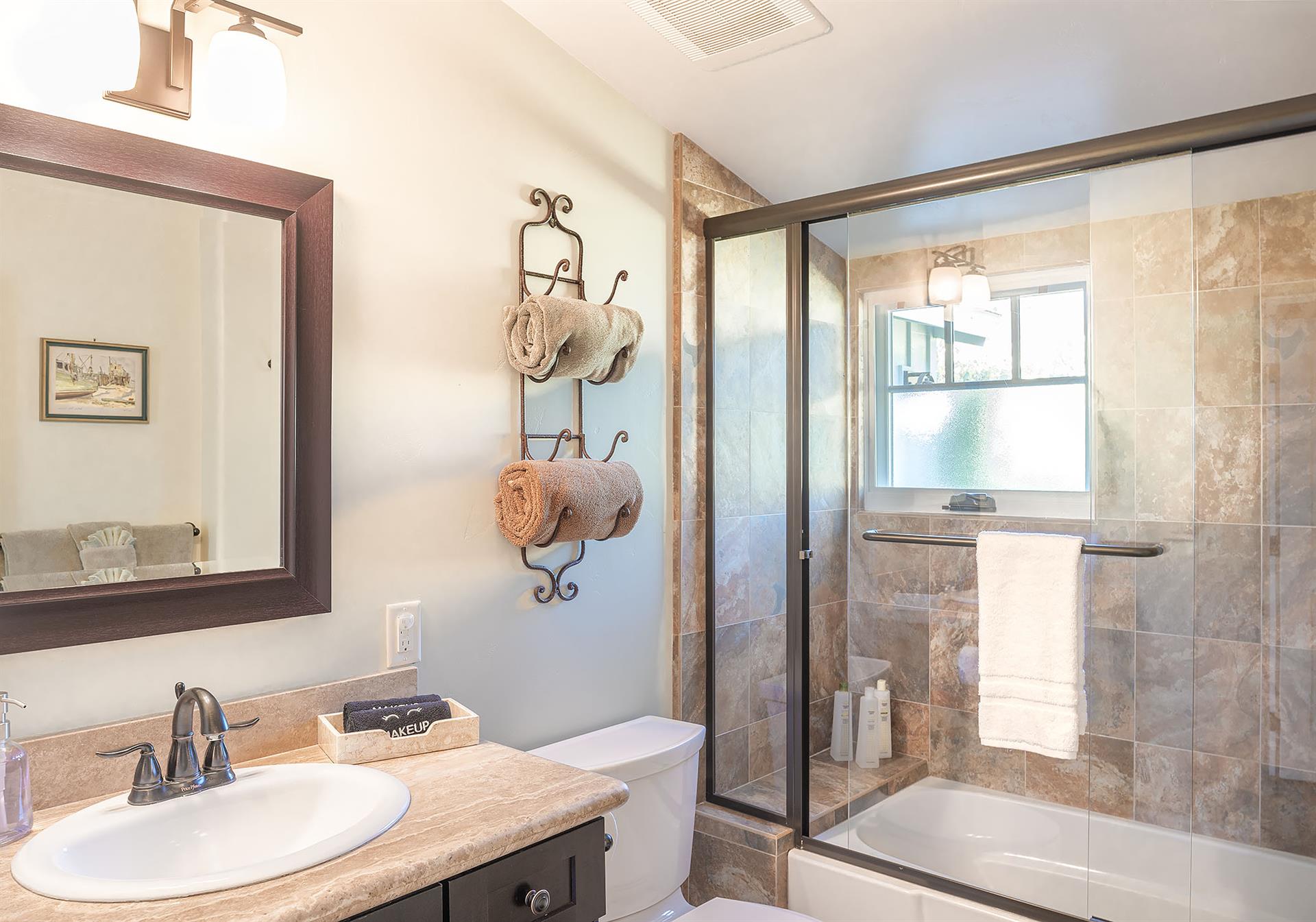 Full Hall Bathroom with ShowerOverTub