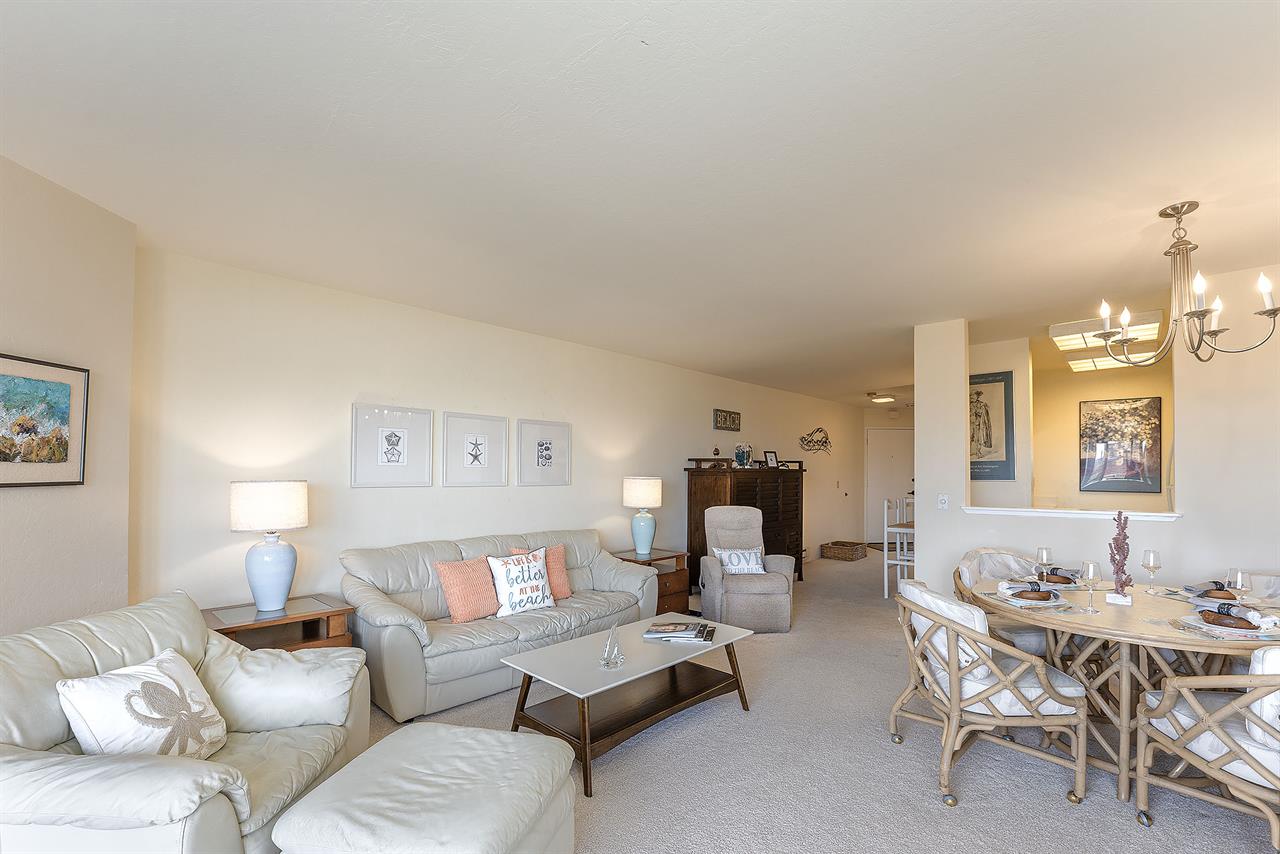 Living Room with Ocean View and HDTV