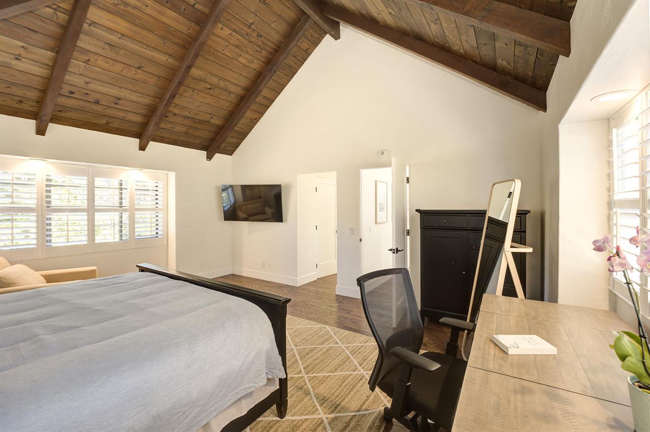 Bedroom 1  King Bed, TV, EnSuite Bath and Desk