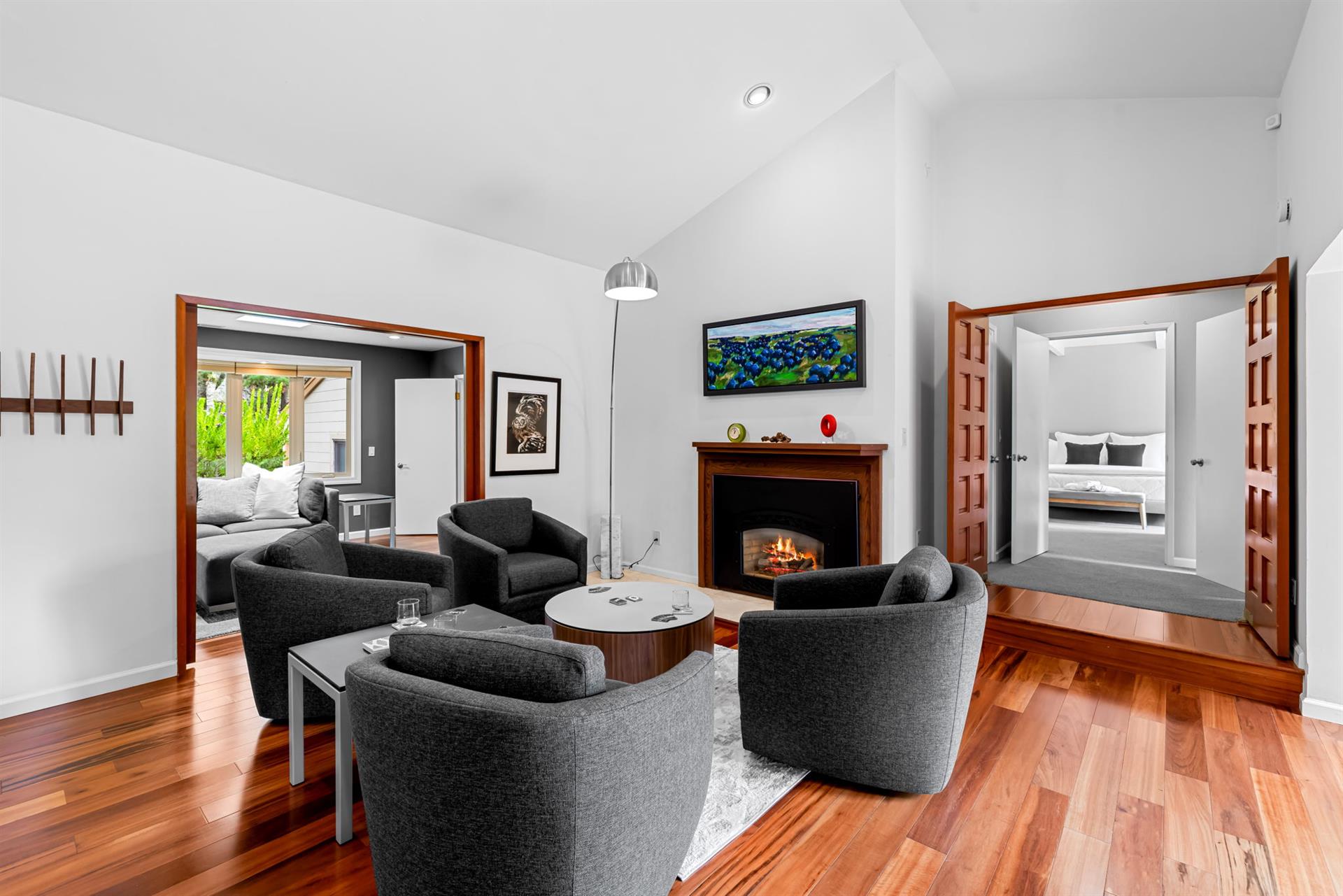 Living Room with Adjacent TV Room