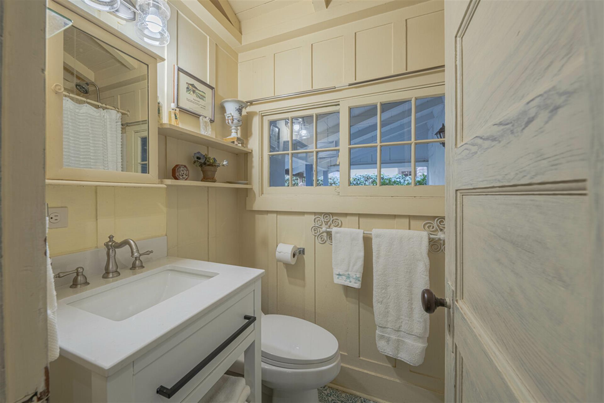 Downstairs Bathroom Accessed Through Family Room