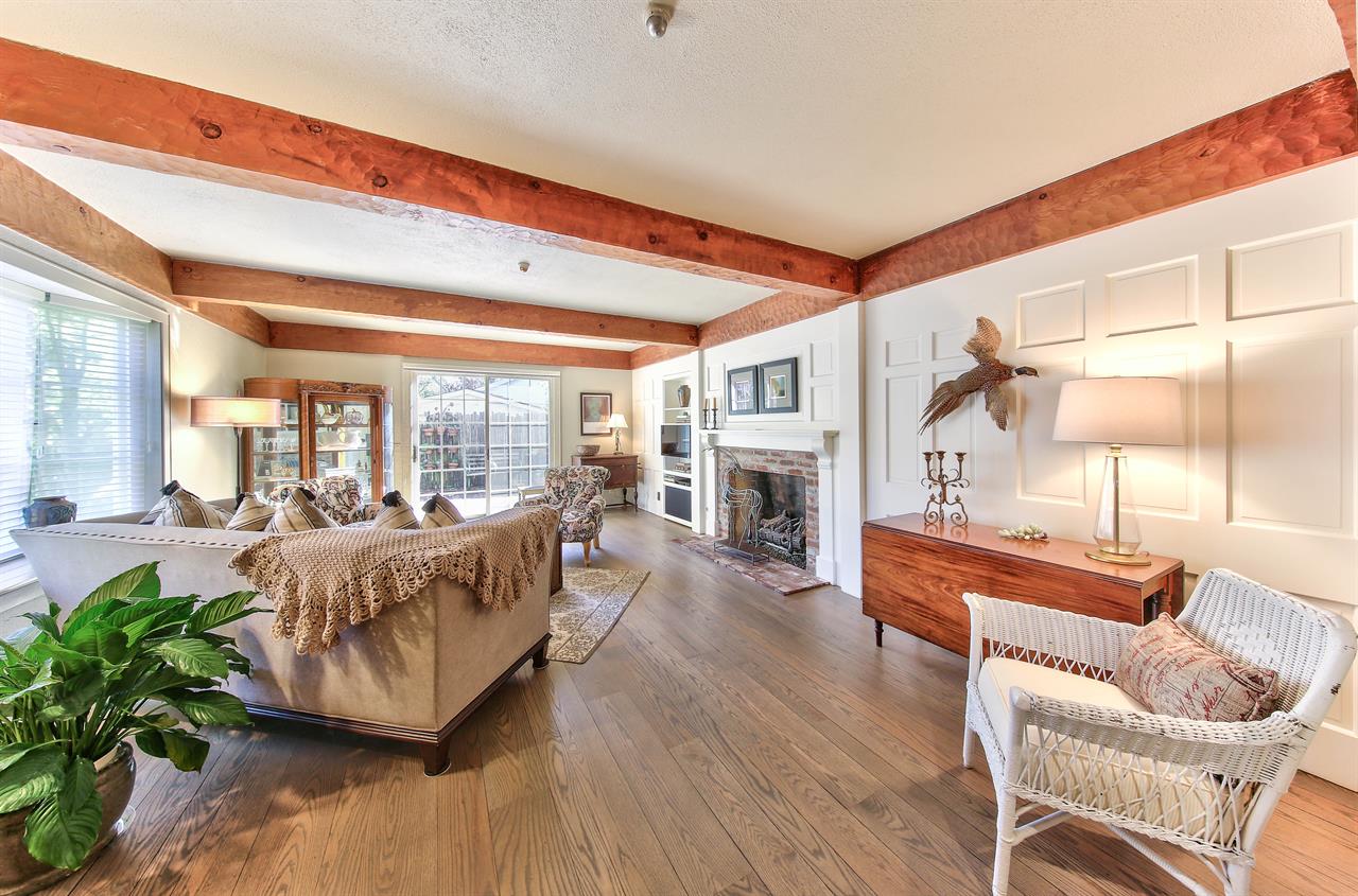 Living Room has a Gas Log Fireplace and Direct TV