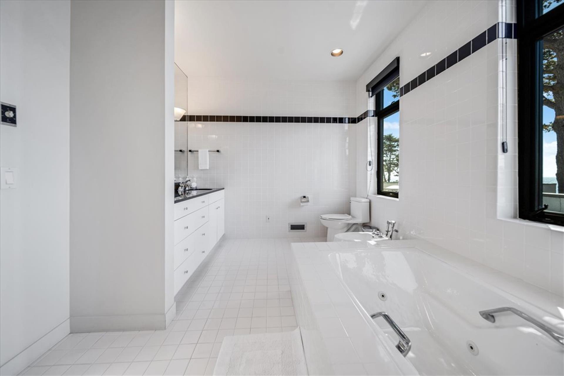 EnSuite Bath for Bedroom 1  Jetted Tub and Separate Shower