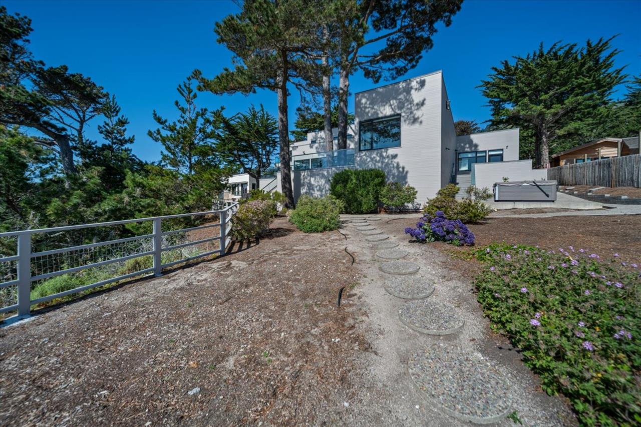 Trail to a Promontory with a Bench  Note Hot Tub on Right
