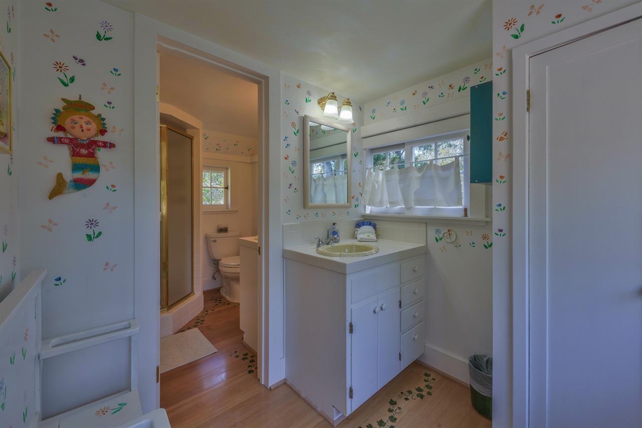 Upstairs Bathroom with Standing Shower, Two Sinks
