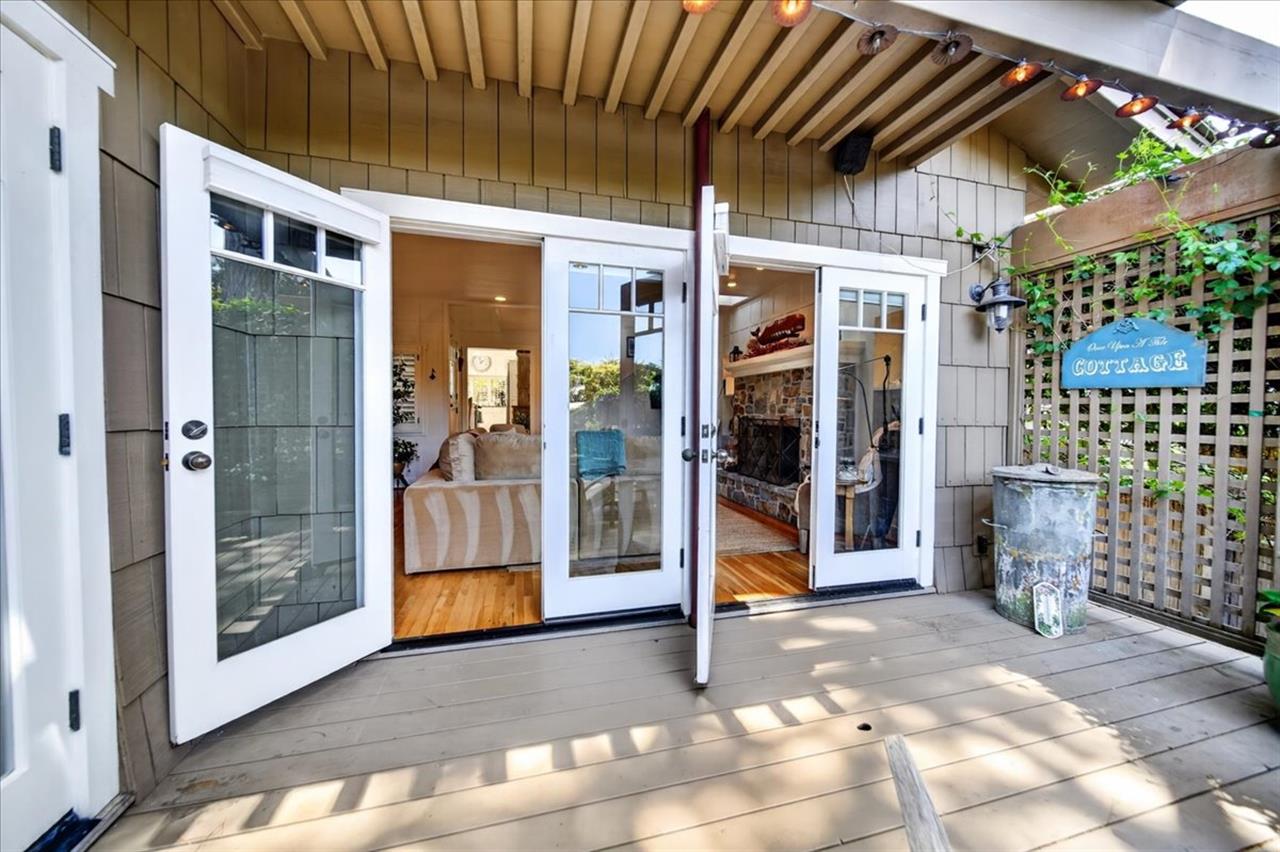 French Doors Lead From the Living Room to the Outdoor Deck