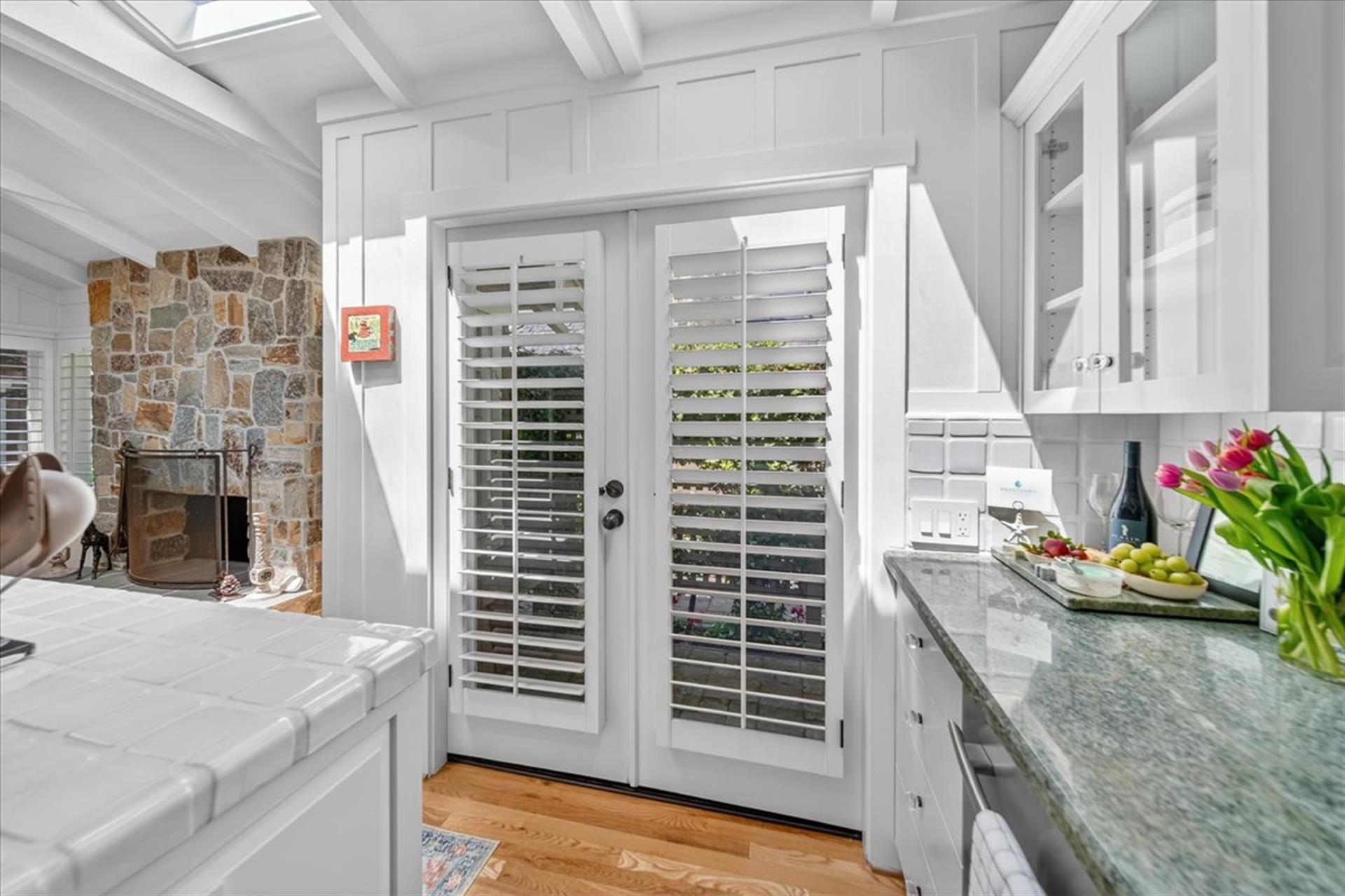 French doors to the Small Side Patio