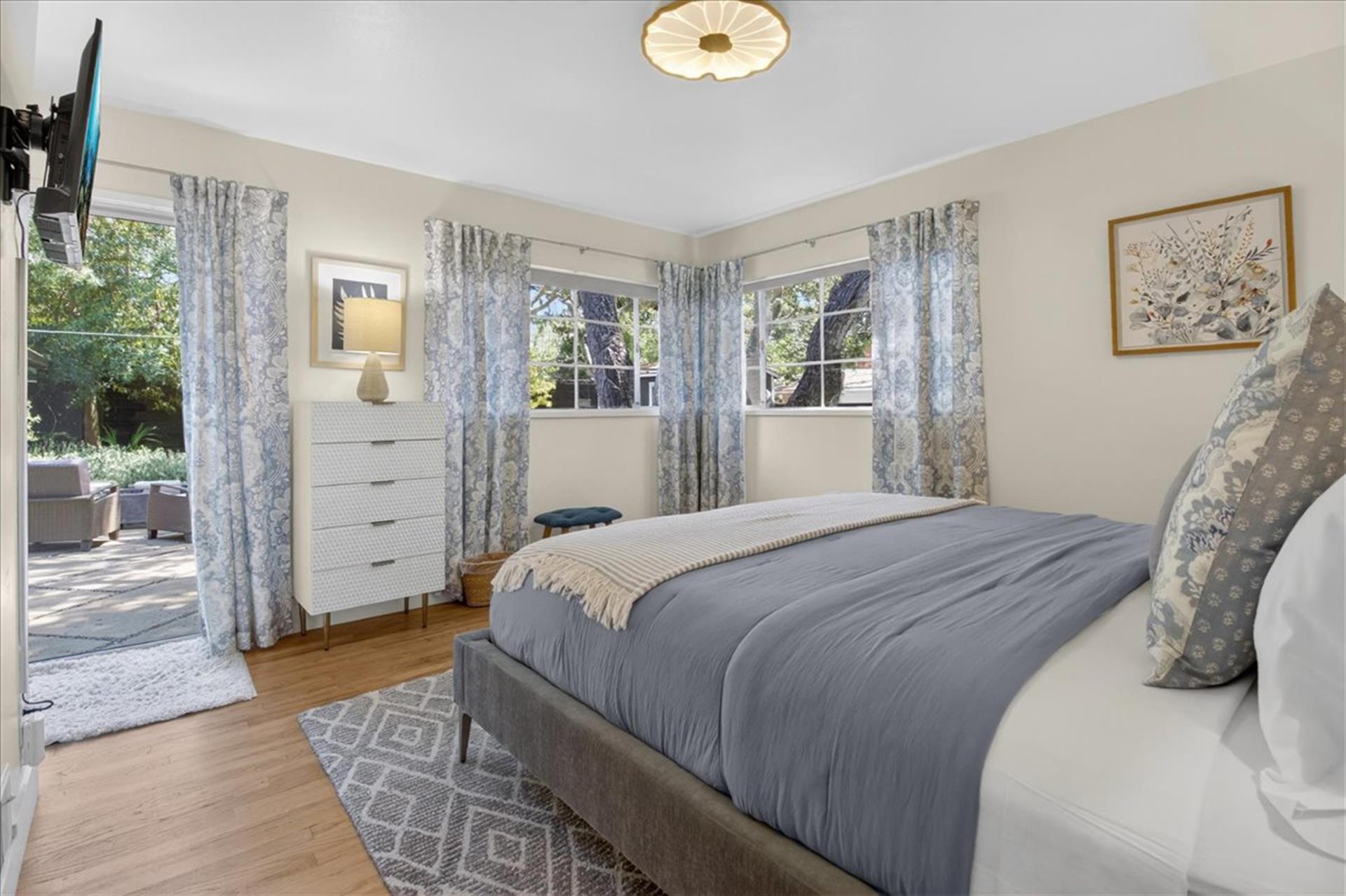 Bedroom 1 has Direct Access to the Backyard Patio