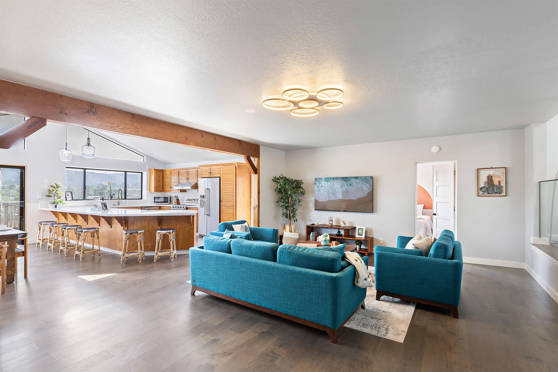 Family Room with an HDTV