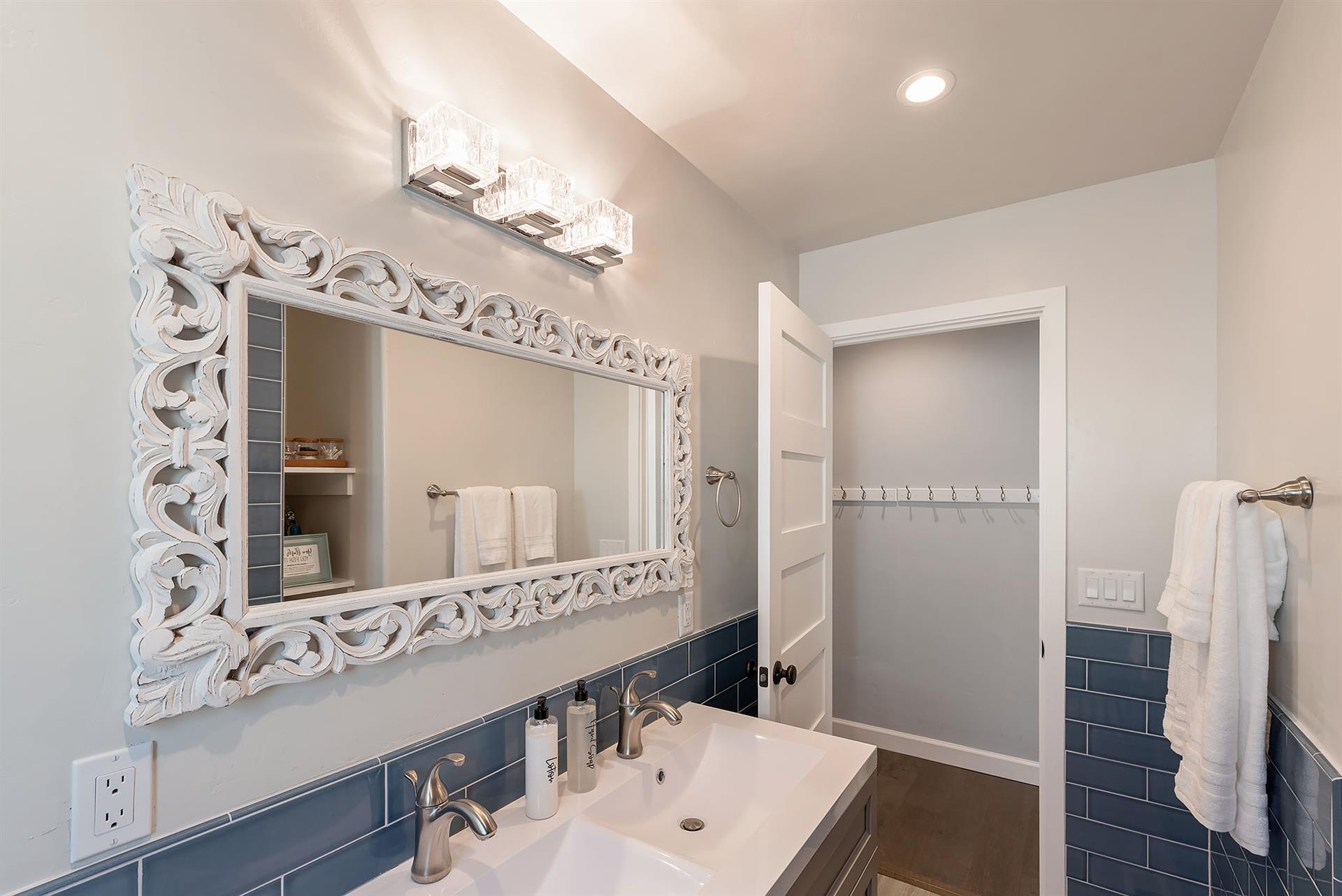 Downstairs Hall Bath, ShowerOverTub, 2 Sinks