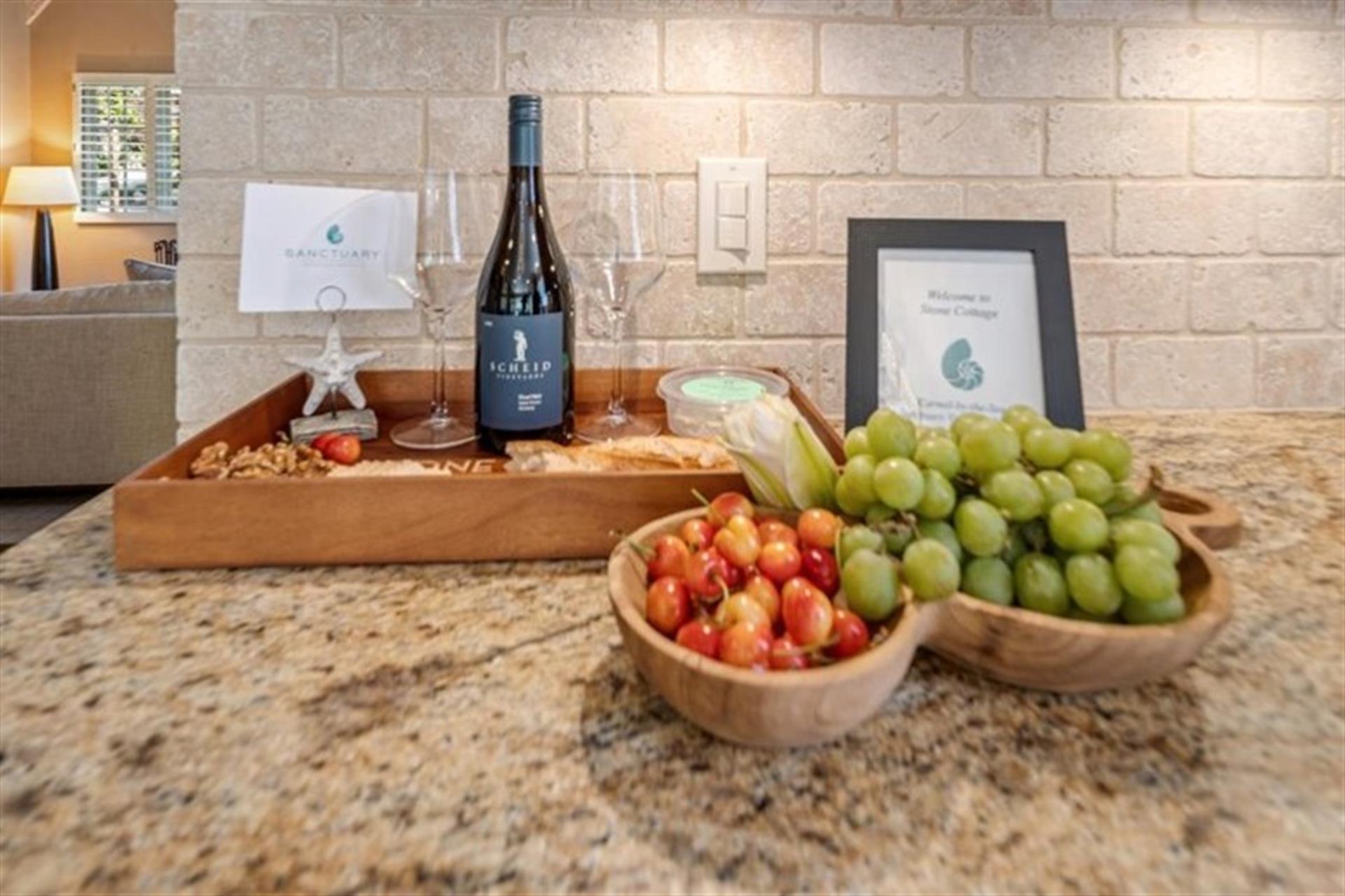 Wine and Cheese to Welcome You Just Add Fruit