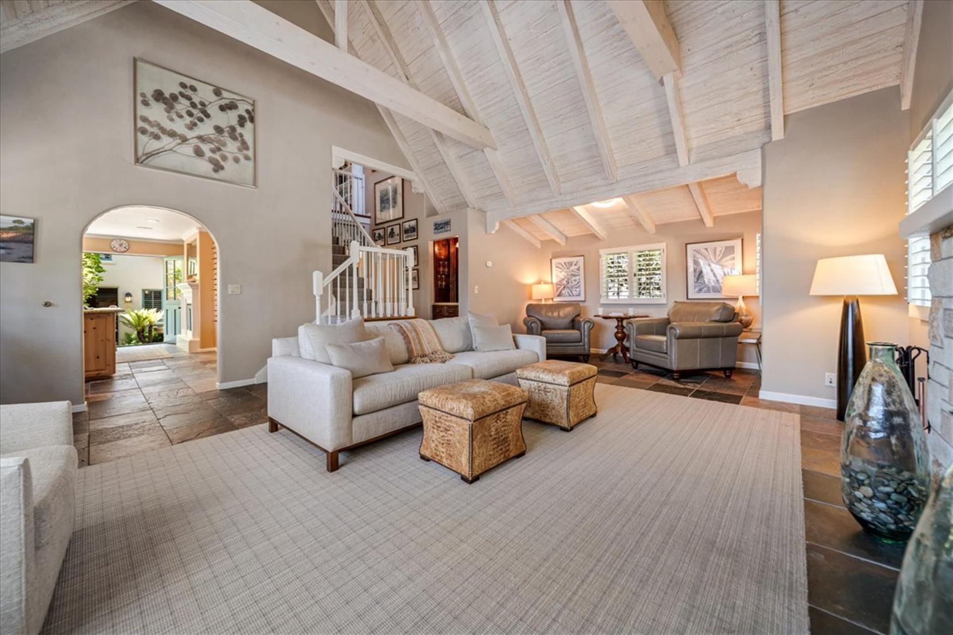 Living Room has an Gas Fireplace and Smart TV
