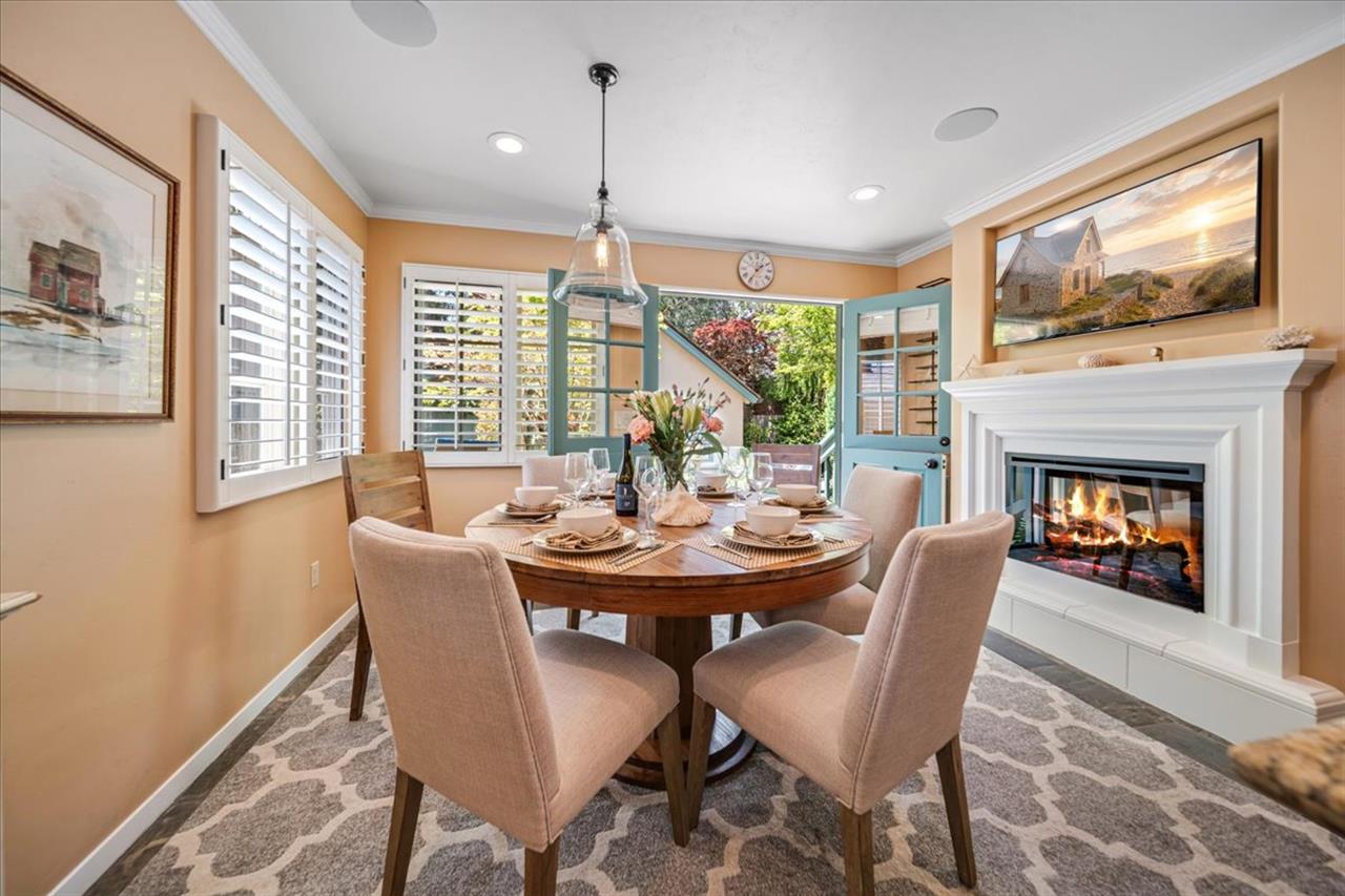 Dining Area  Kitchen has an Electric Fireplace