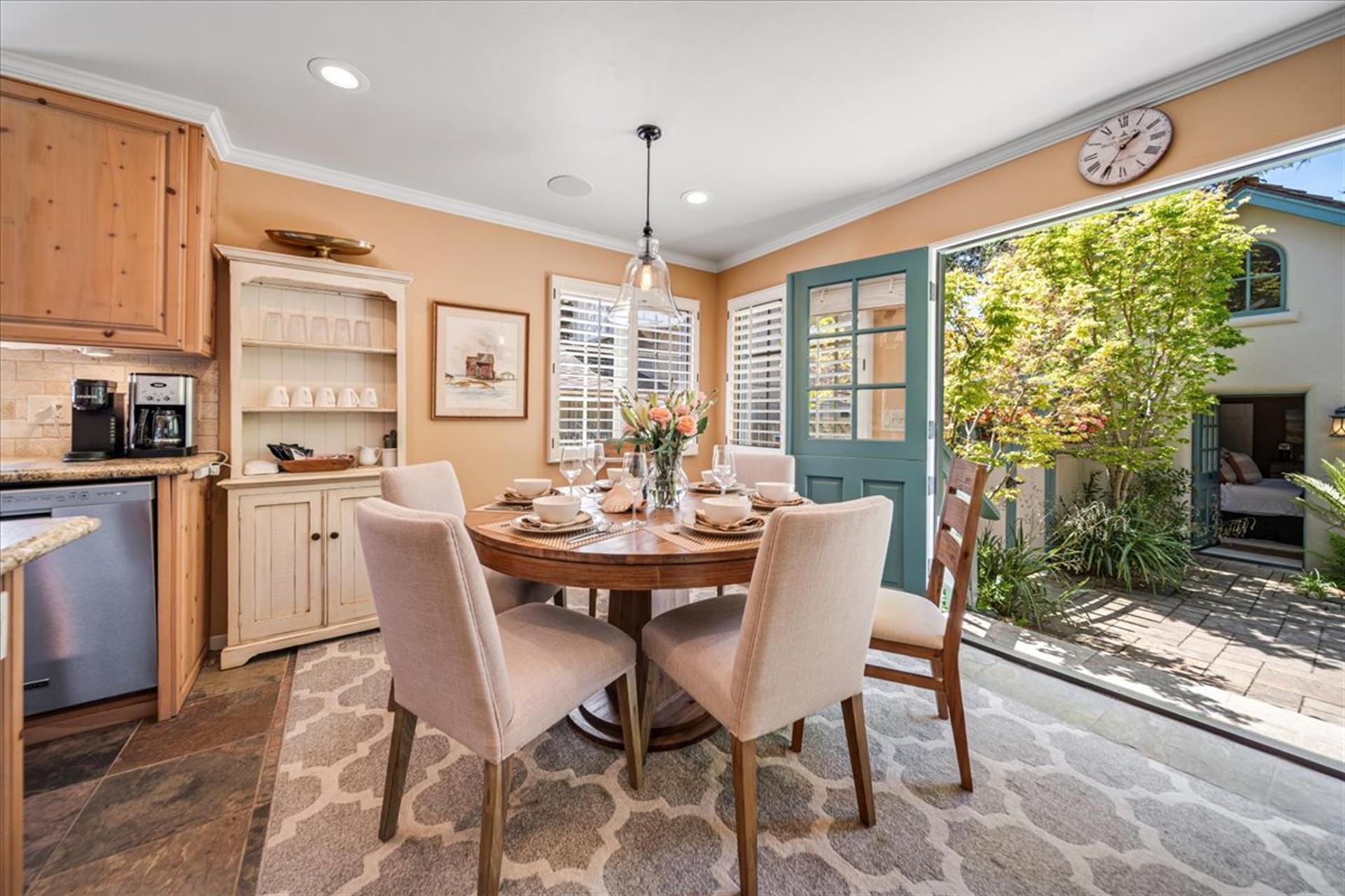 Detached Guest House is Seen Through the French Doors
