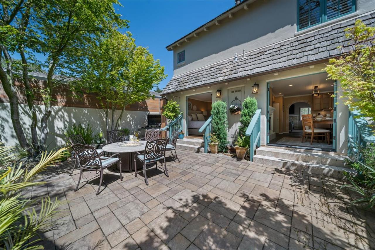 Backyard Patio has a Gas Grill and Dining Area