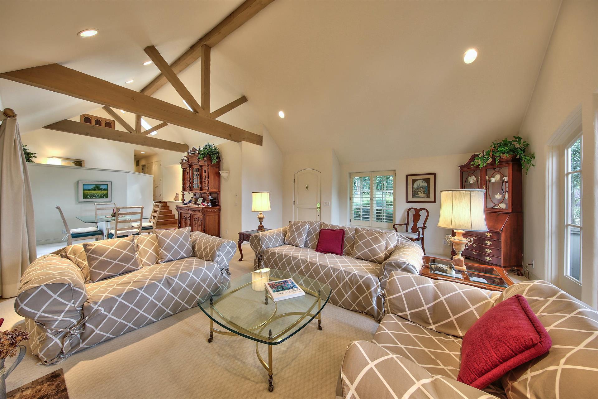 Comfortable Converation Area Around Gas Fireplace