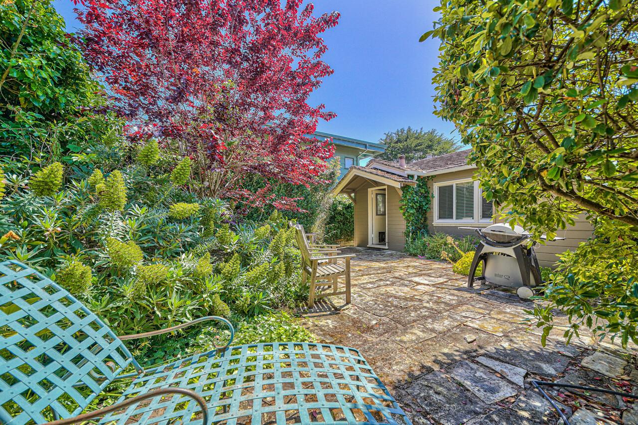 Backyard Patio with Seating and BBQ Grill