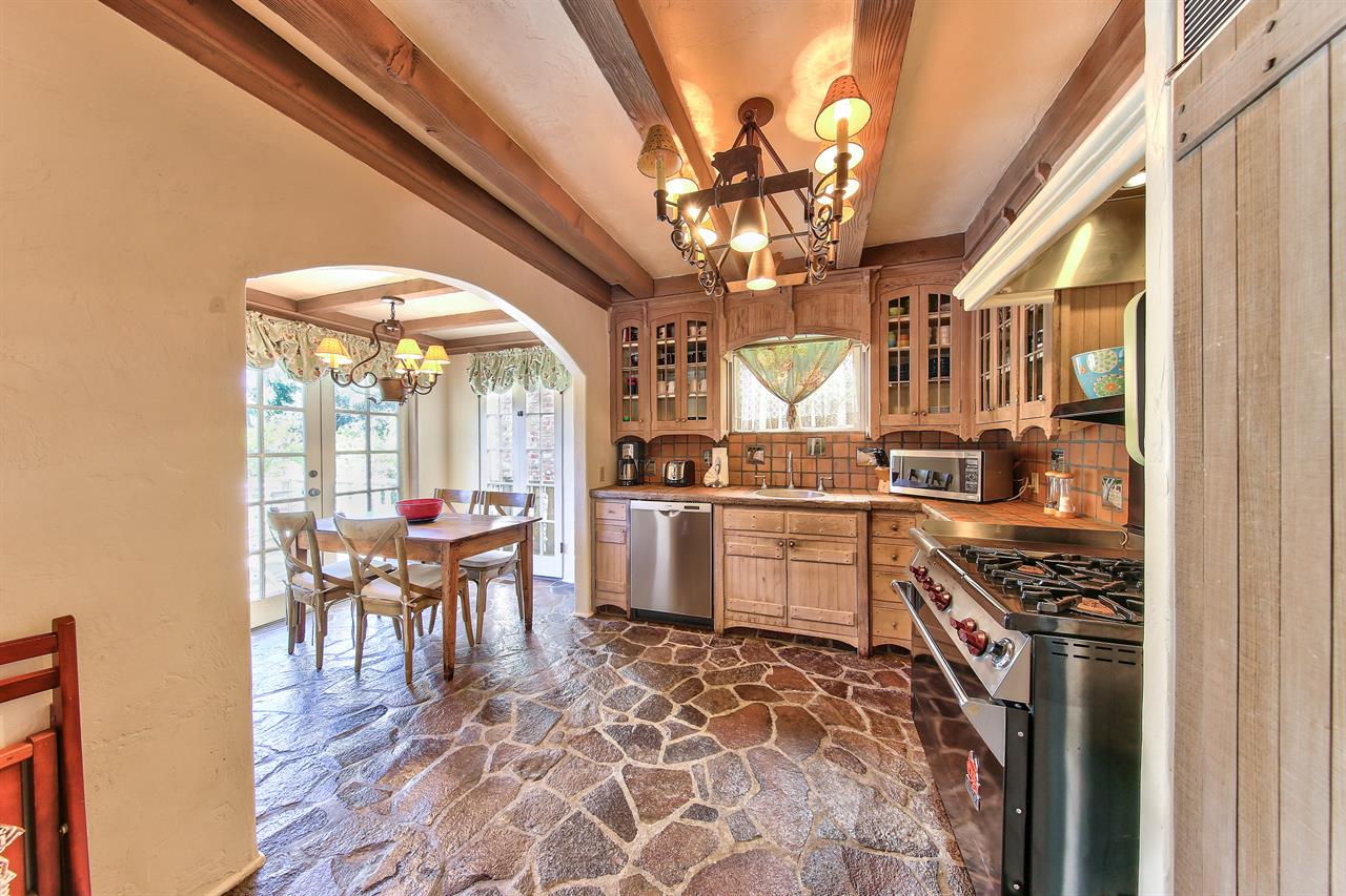 Stone Floor and Open Beams in the Kitchen