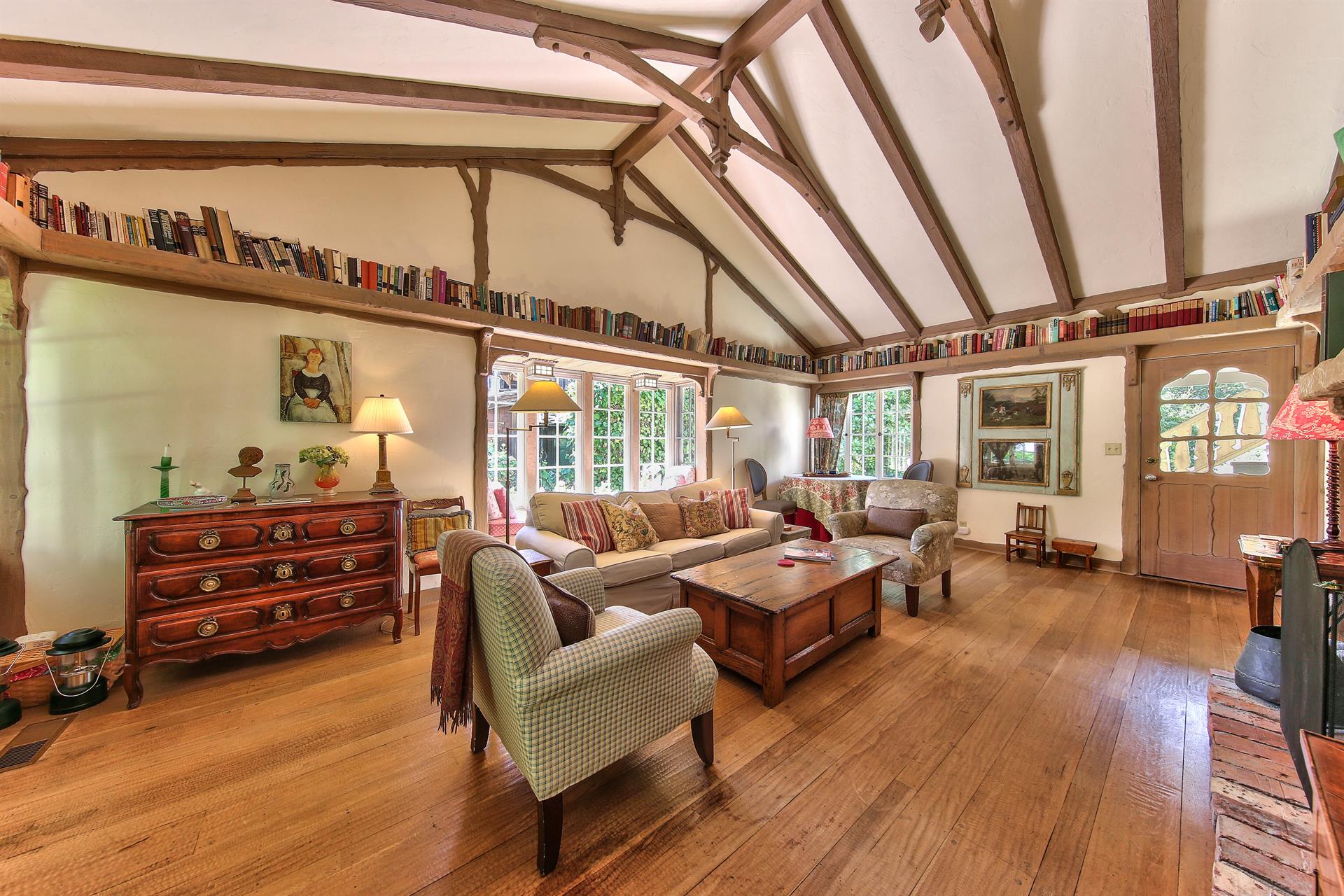Vaulted Ceiling, Open Beams, Wood Floors
