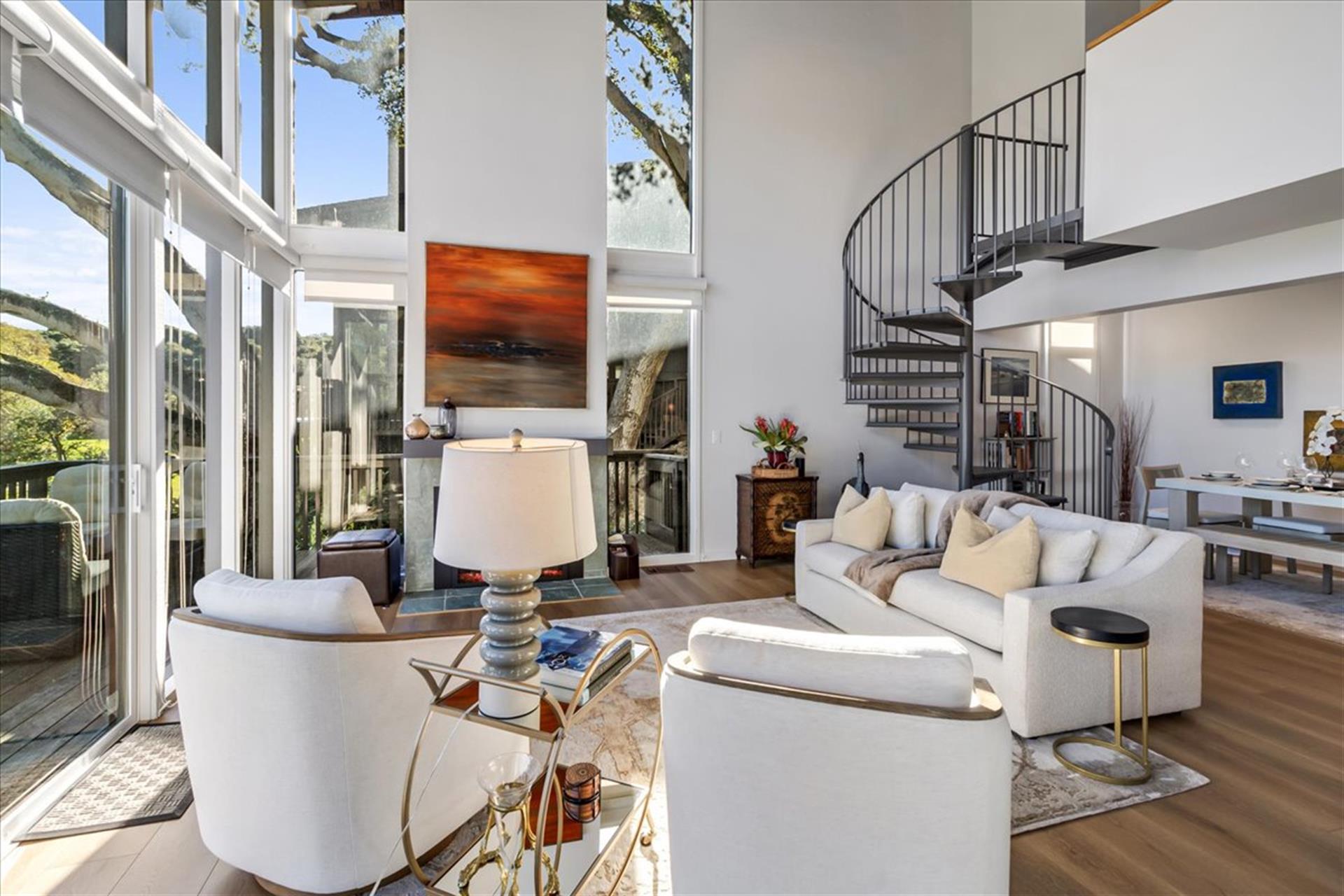 Living Room has a Gas Fireplace