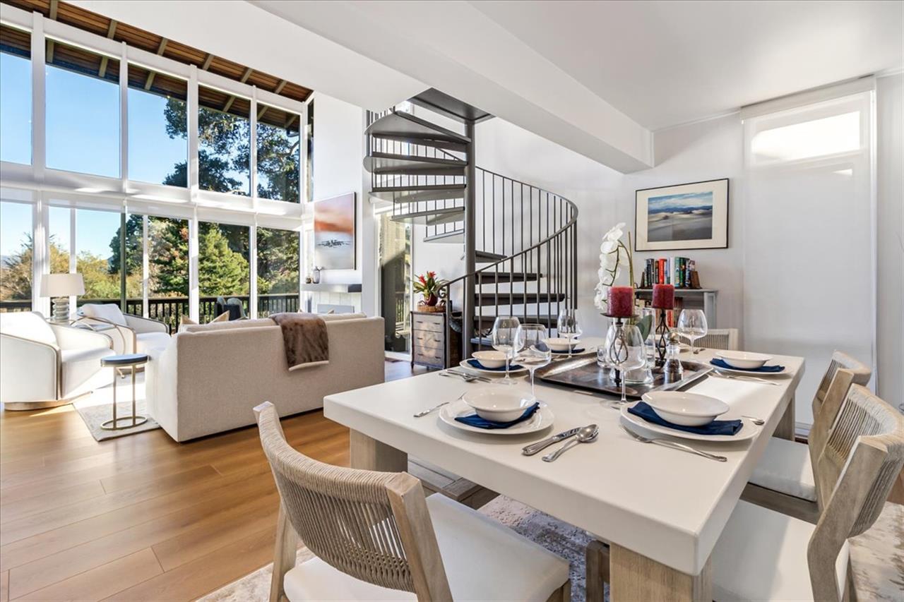 LightFilled Living Room and Dining Area has Golf Course Views
