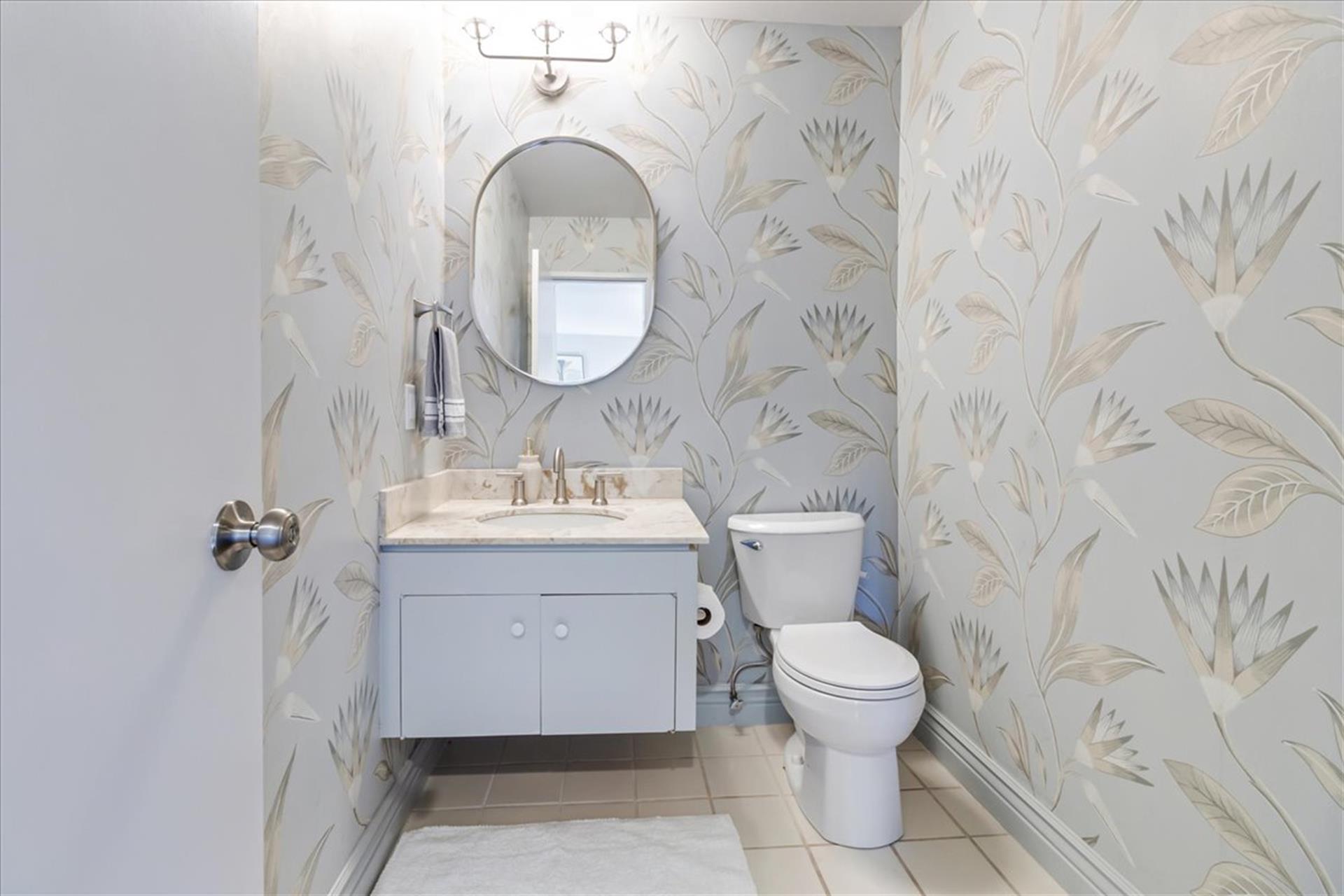 Half Bath  Powder Room Near the Living Room