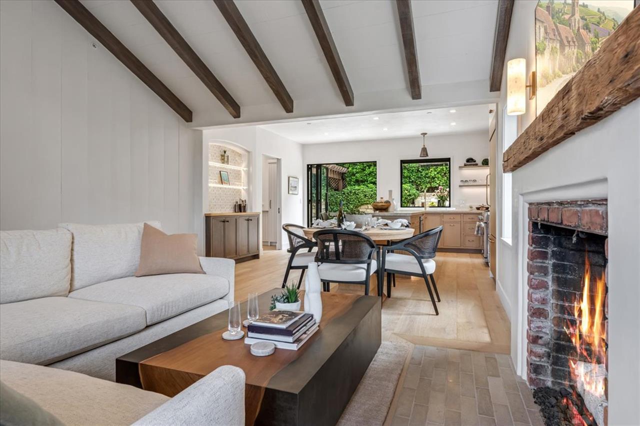 Living Room with Gas Fireplace and Smart TV