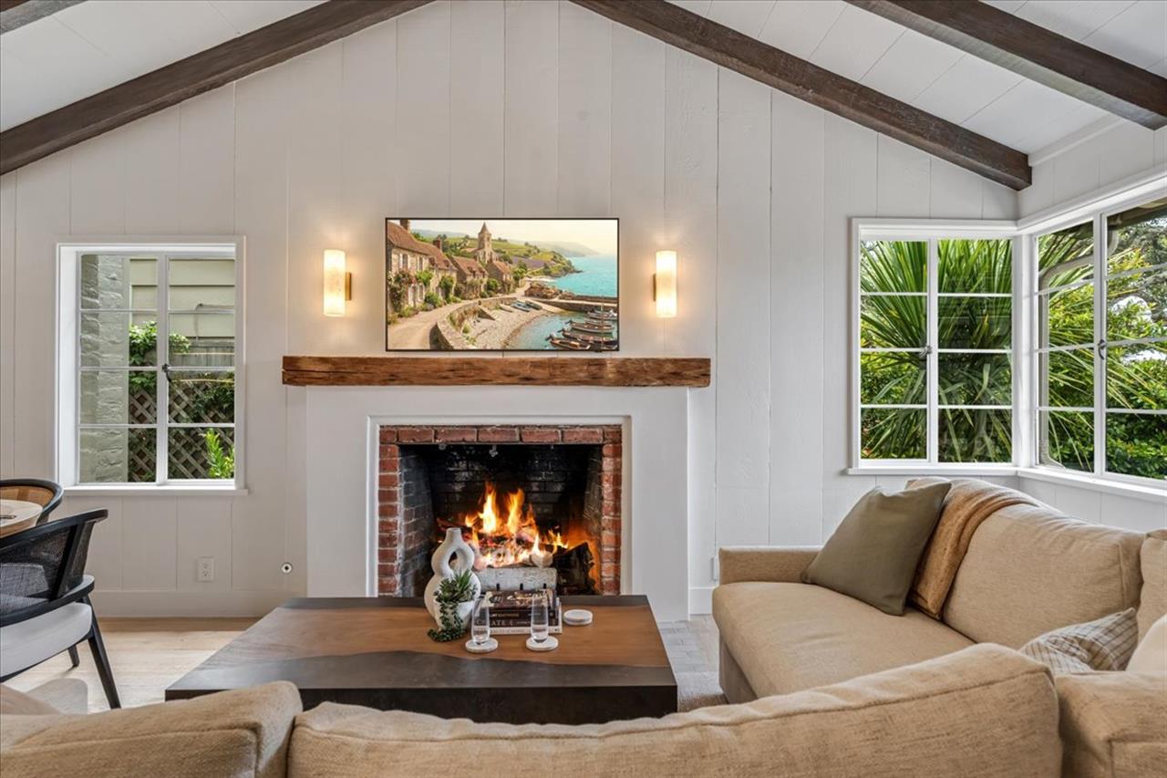 Living Room has a Gas Fireplace and Smart TV