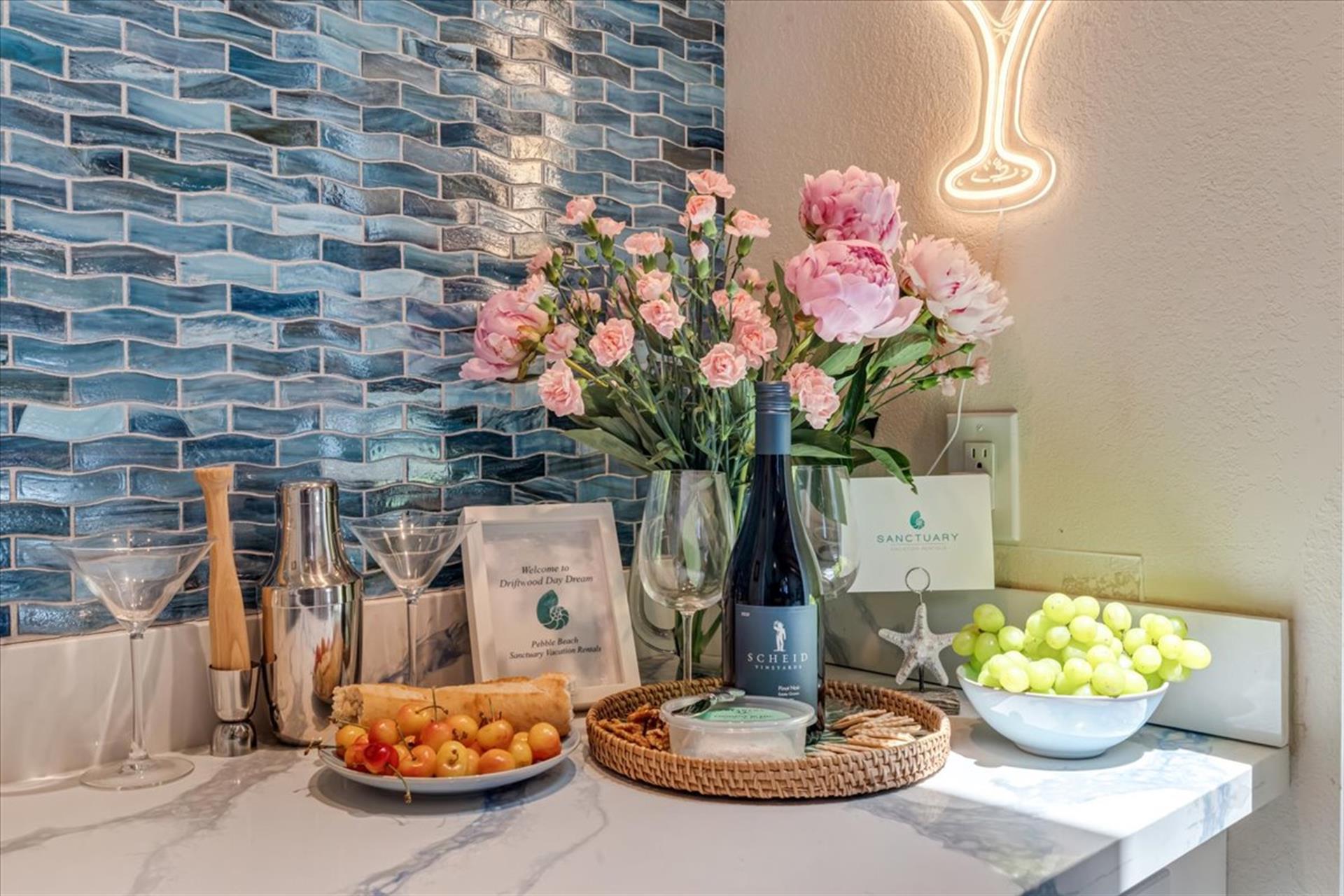 Wine and Cheese to Welcome You Just Add Fruit