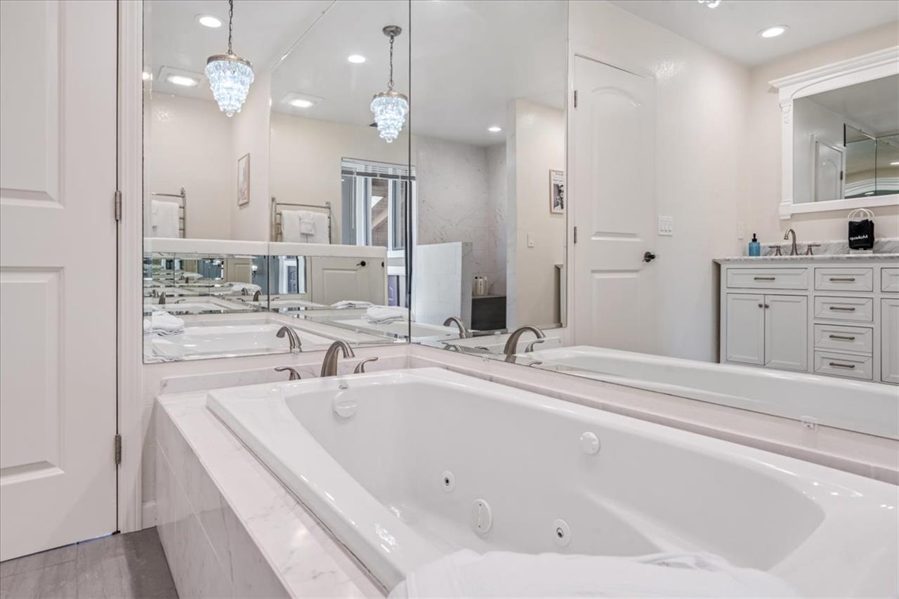 EnSuite Bath for Bedroom 1  Jetted Tub and Separate Shower