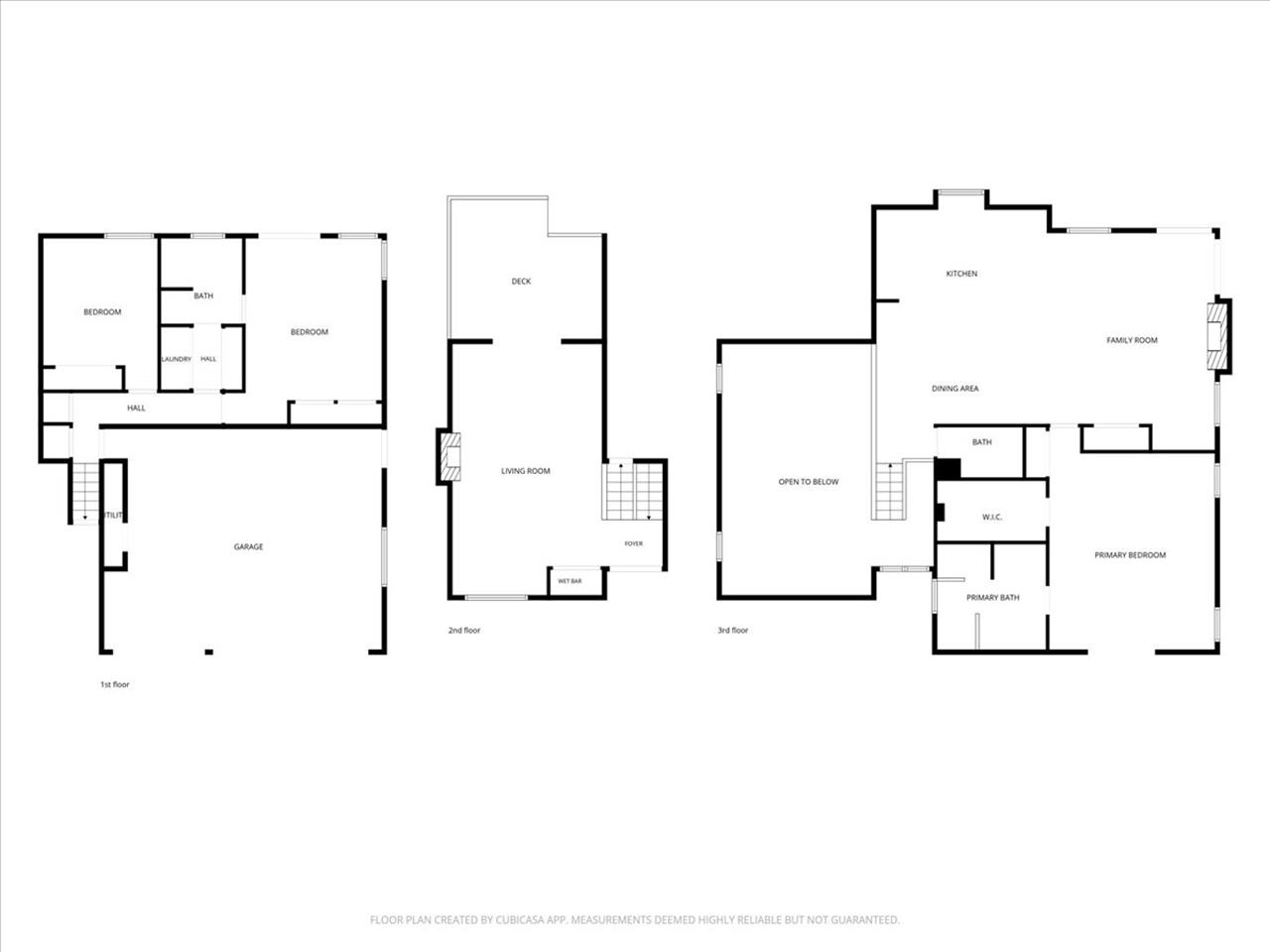 Floor Plan of All Three Levels