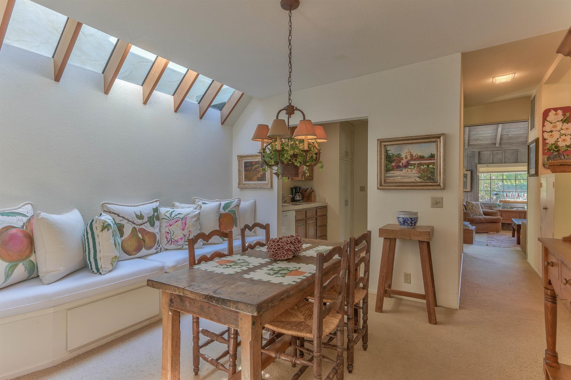 Dining Area with Skylights and BuiltIn Banquette