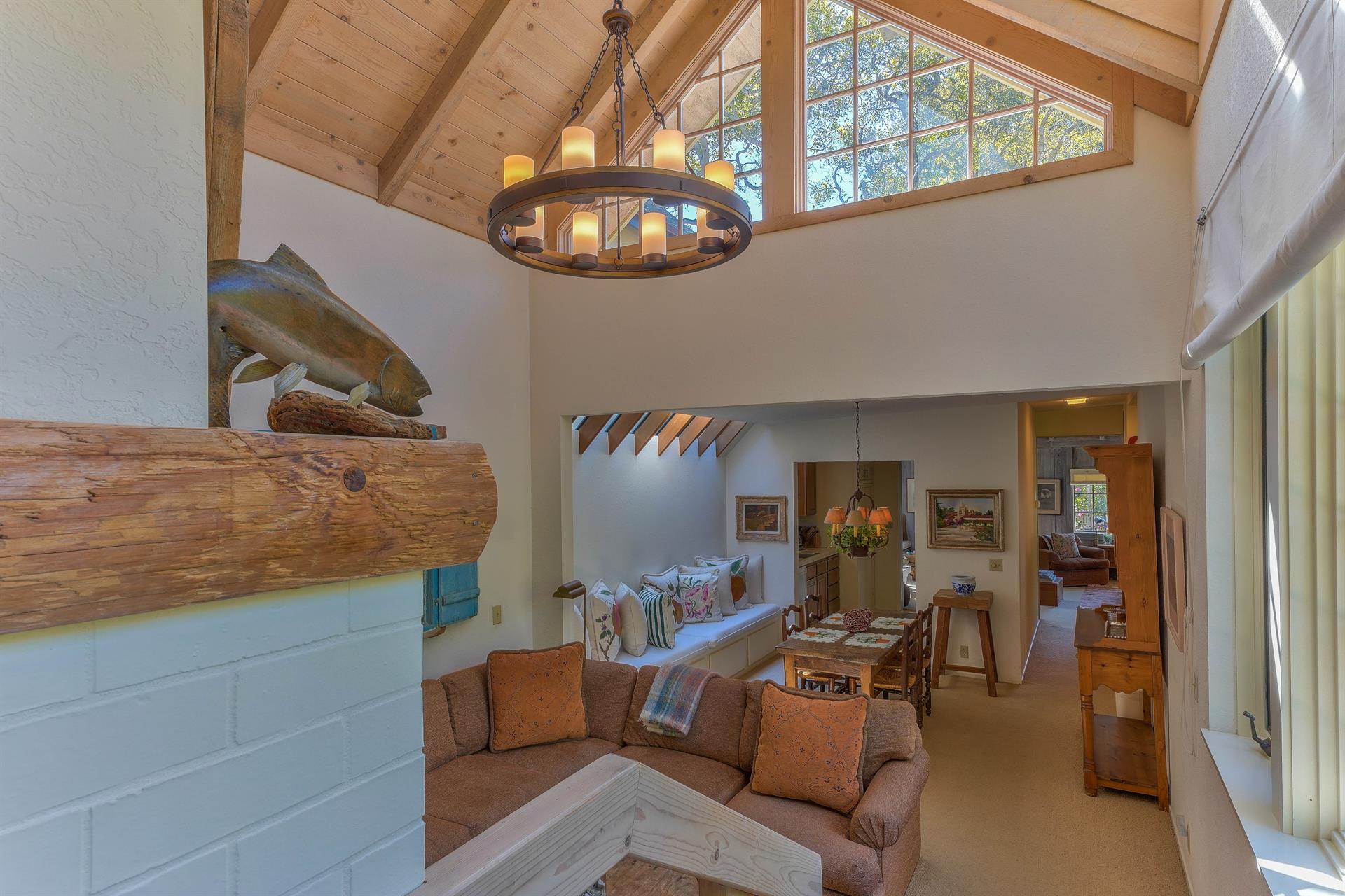 Stunning Vaulted Ceiling with a View Into the Tree Canopy Above