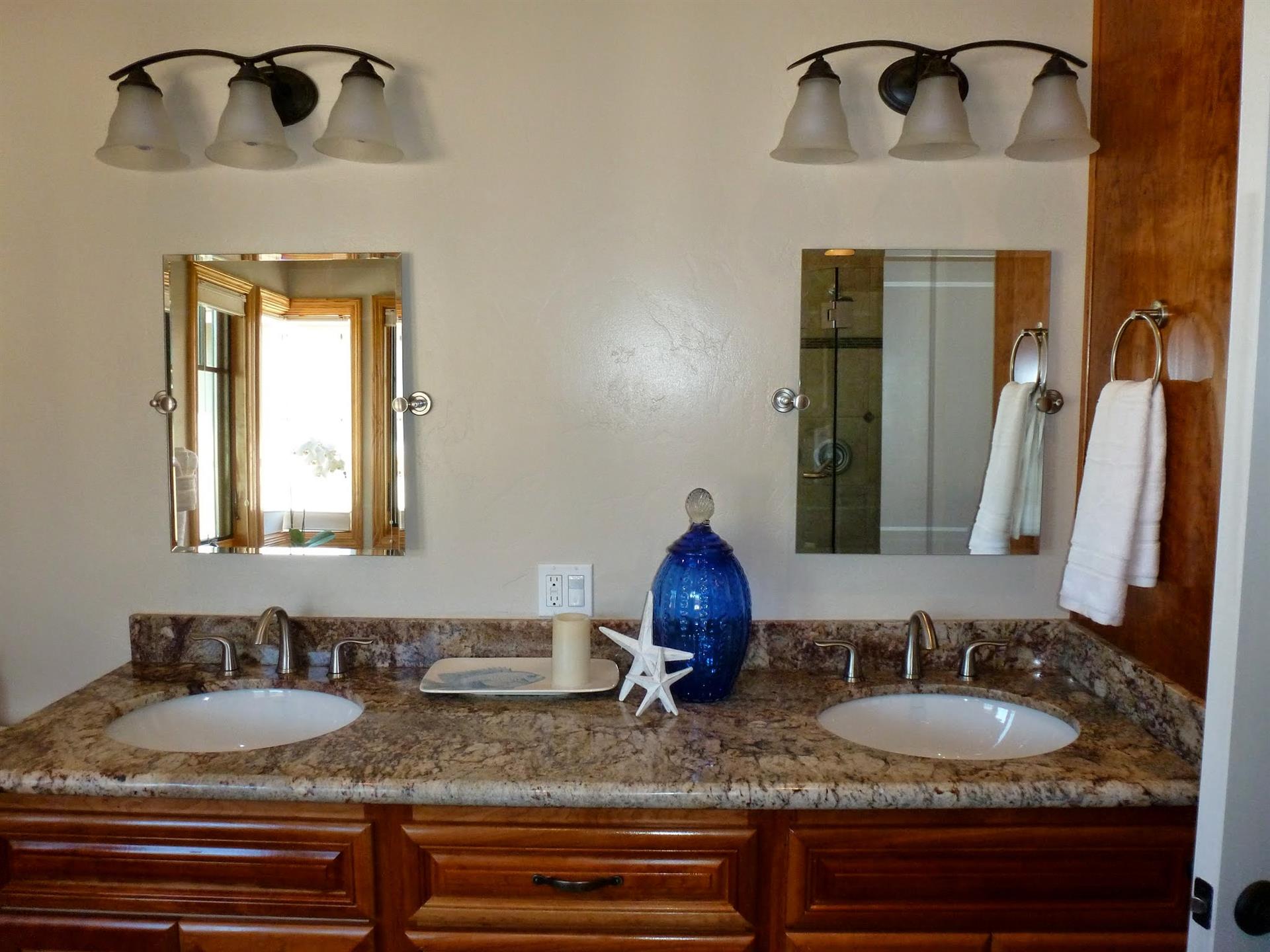 Upstairs Primary Bath with Shower and Separate Jetted Tub