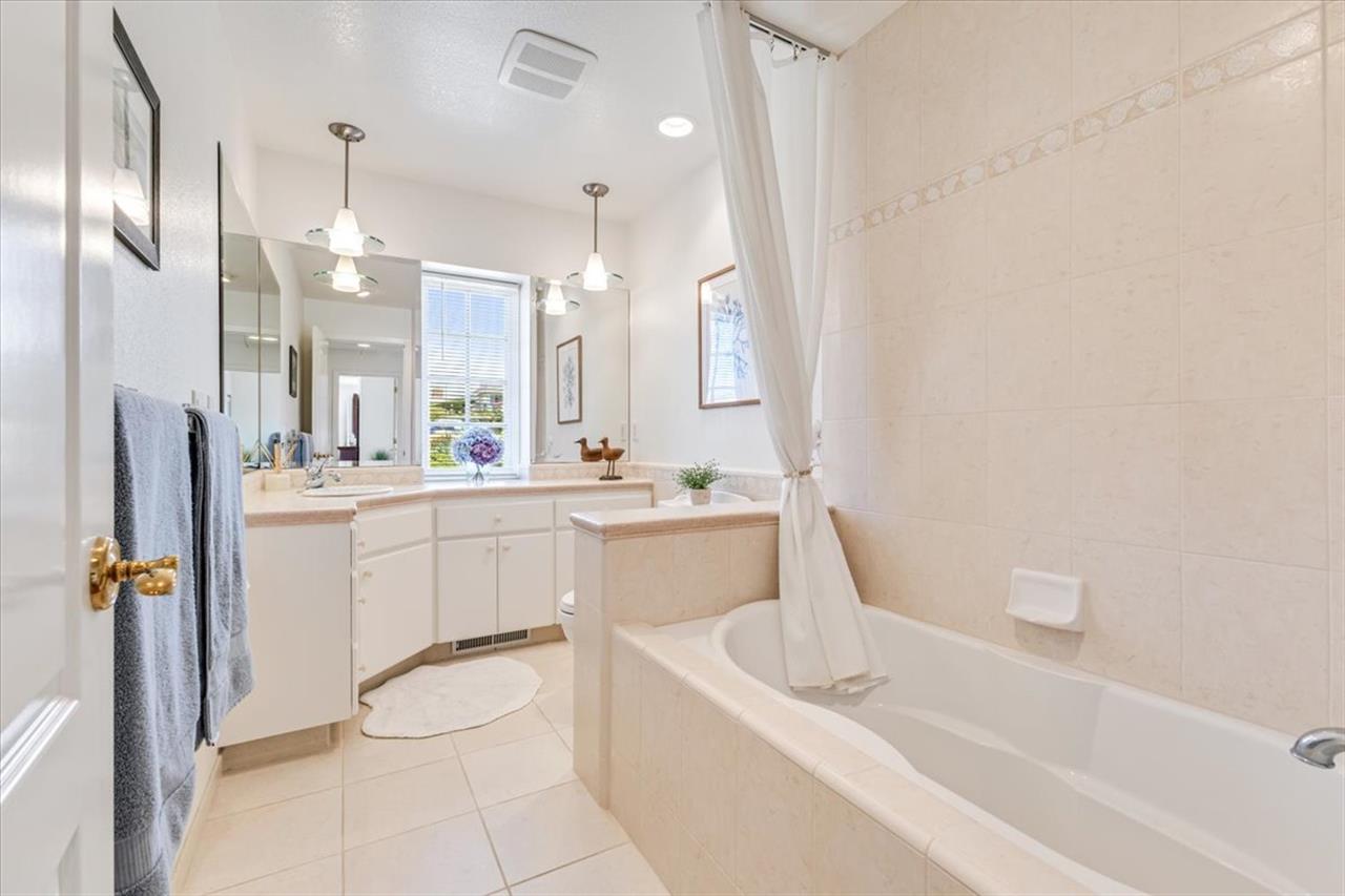 Hall Bathroom has a Shower Over Tub Combo