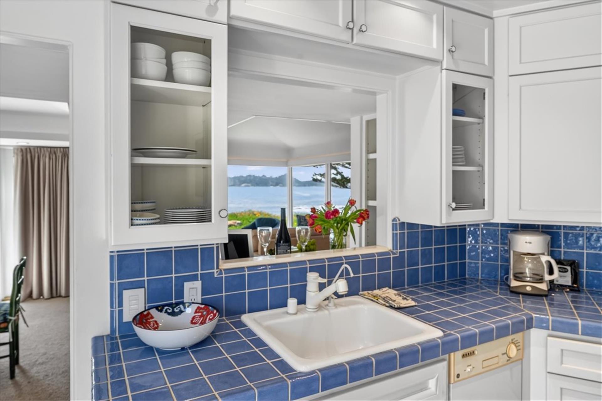 Kitchen has Beach, Ocean and Point Lobos Views