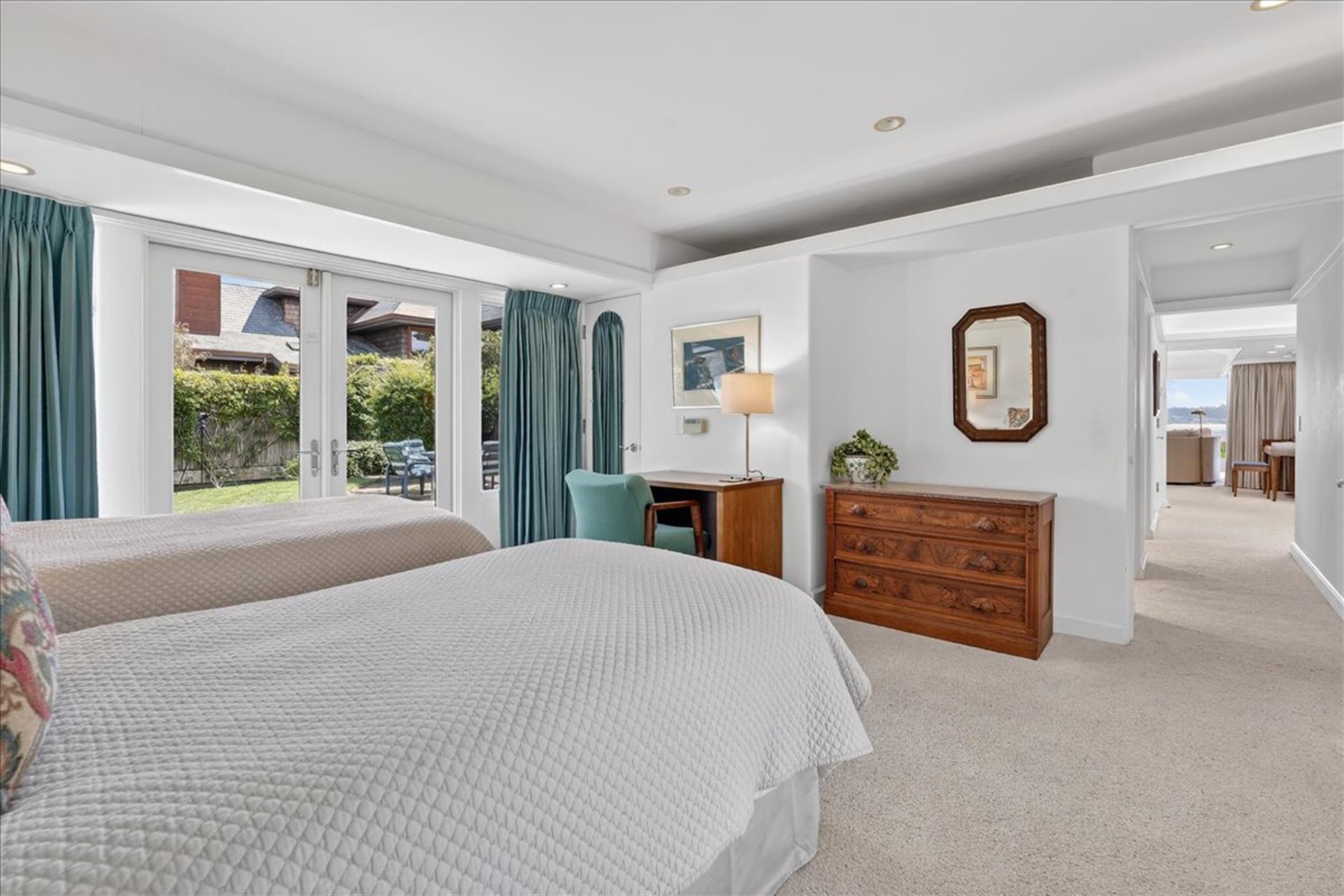 Bedroom 3 has 2 Twin Beds and a Desk