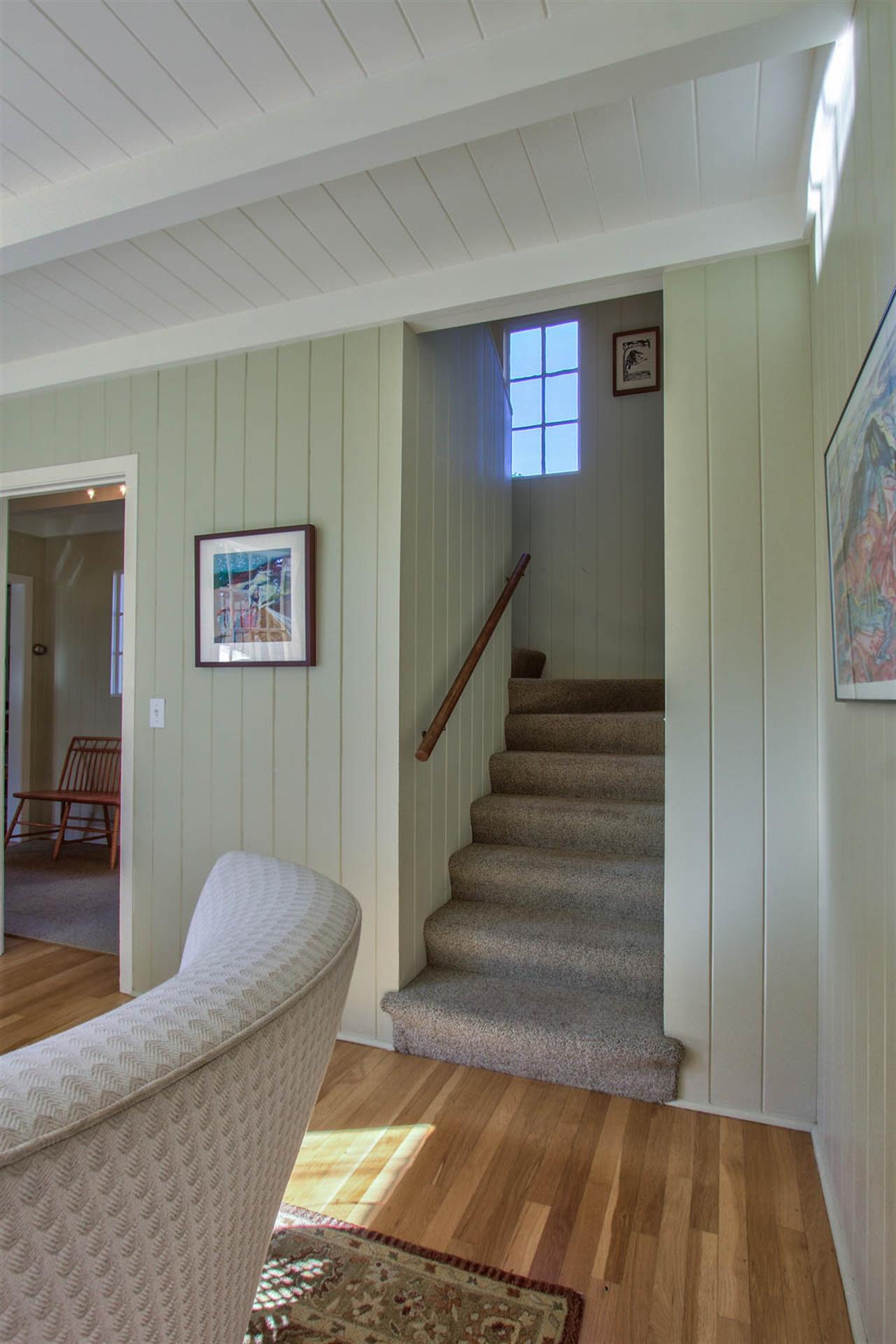 Stairway to Bedroom 2 and Upstairs Half Bathroom