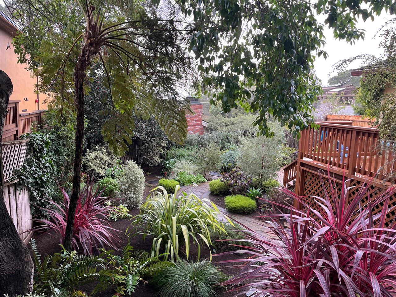 A Lush Garden Surrounds the Home