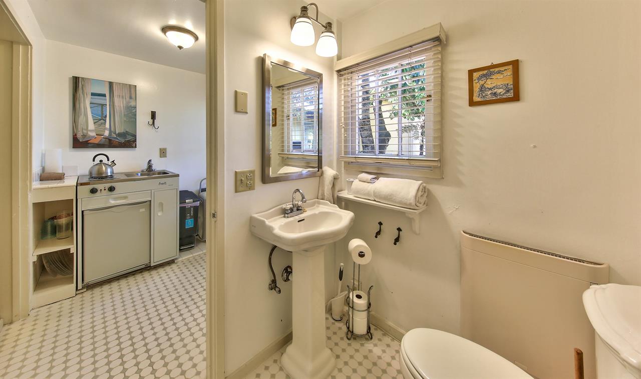 Full Bathroom in Guest Cottage with Standing Shower