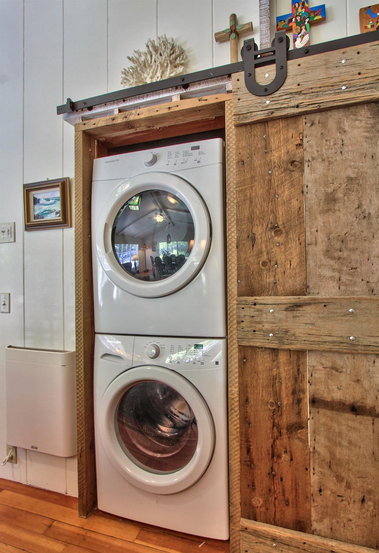 Stacked Washer and Dryer in Main House