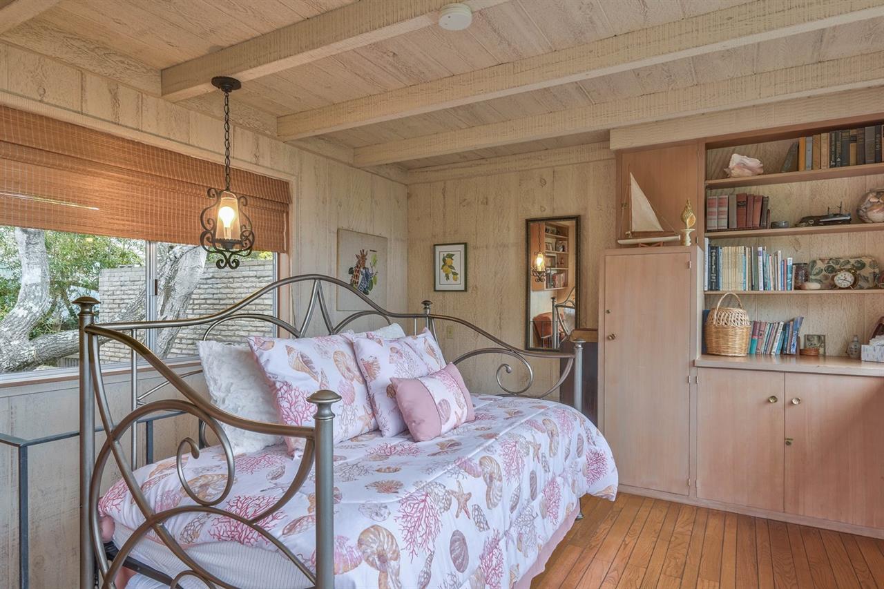 Den  Library with Daybed and Ocean View Upstairs