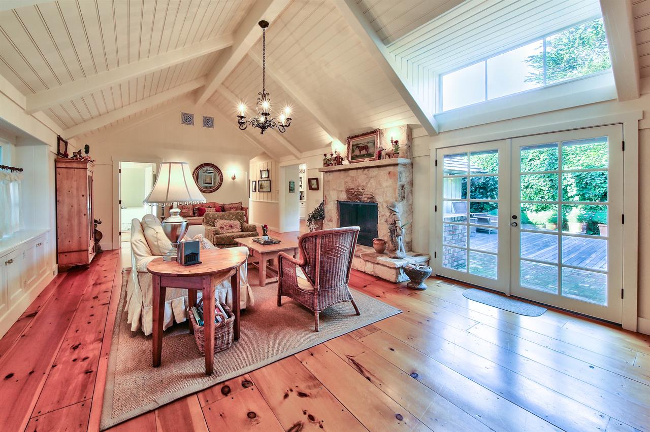 Living Room, Gas Fireplace, Garden Views