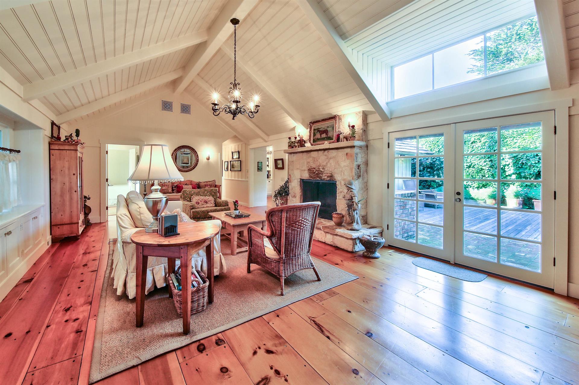 Living Room, Gas Fireplace, Garden Views