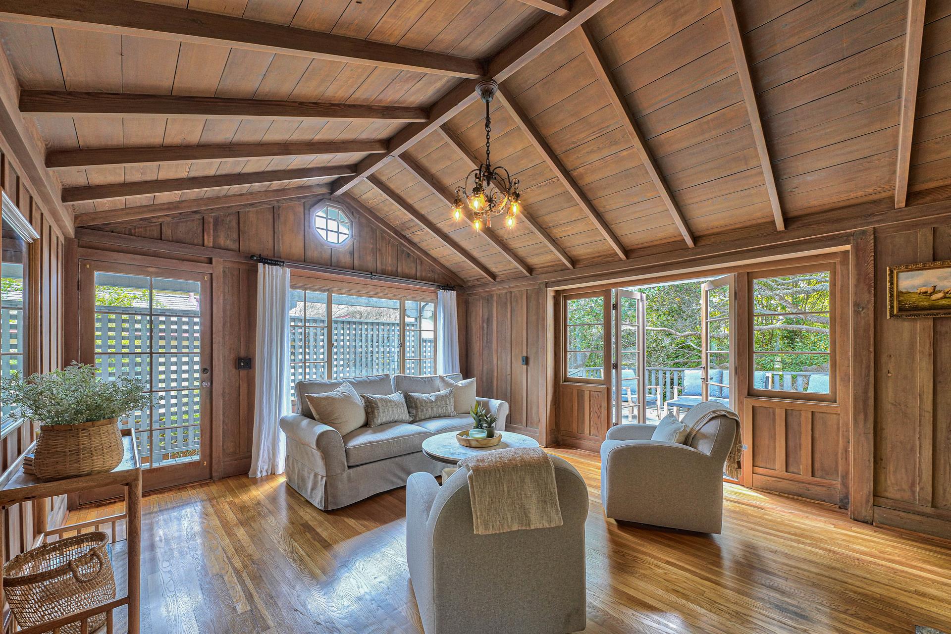 Beautiful Wood Interior, Gas Fireplace with Carmel Stone, TV